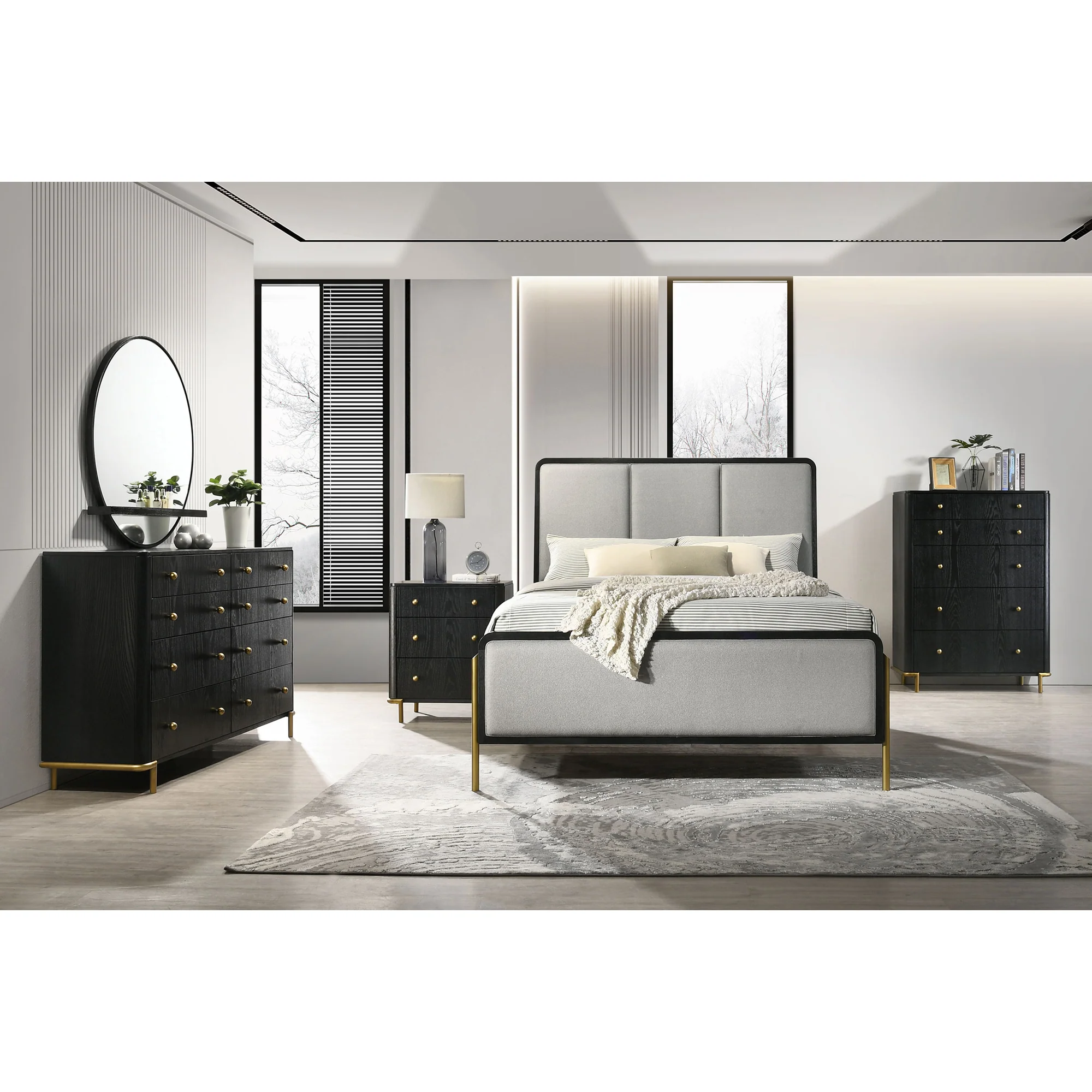 Anser Black 5-Drawer Chest - Image 16
