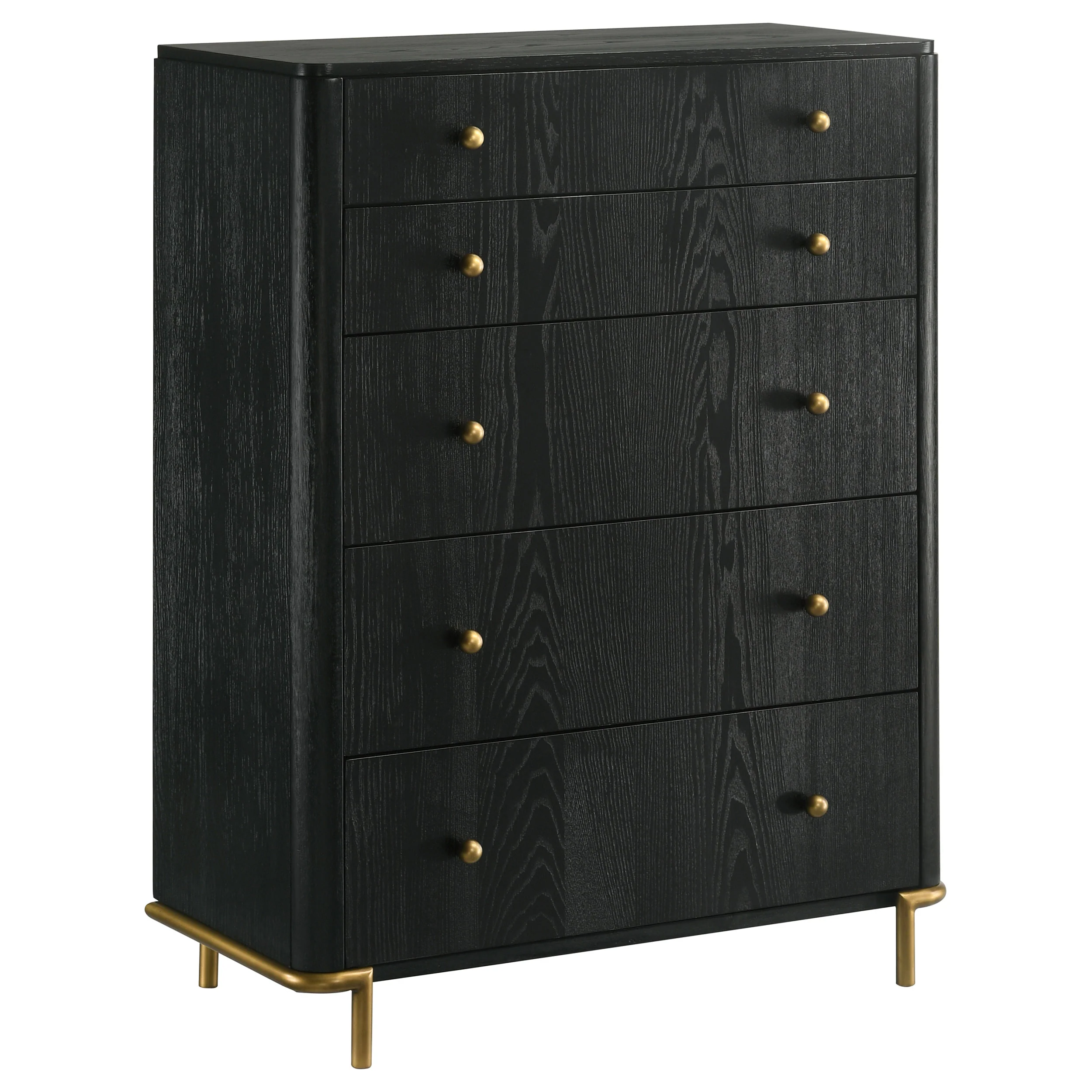 Anser Black 5-Drawer Chest - Image 19