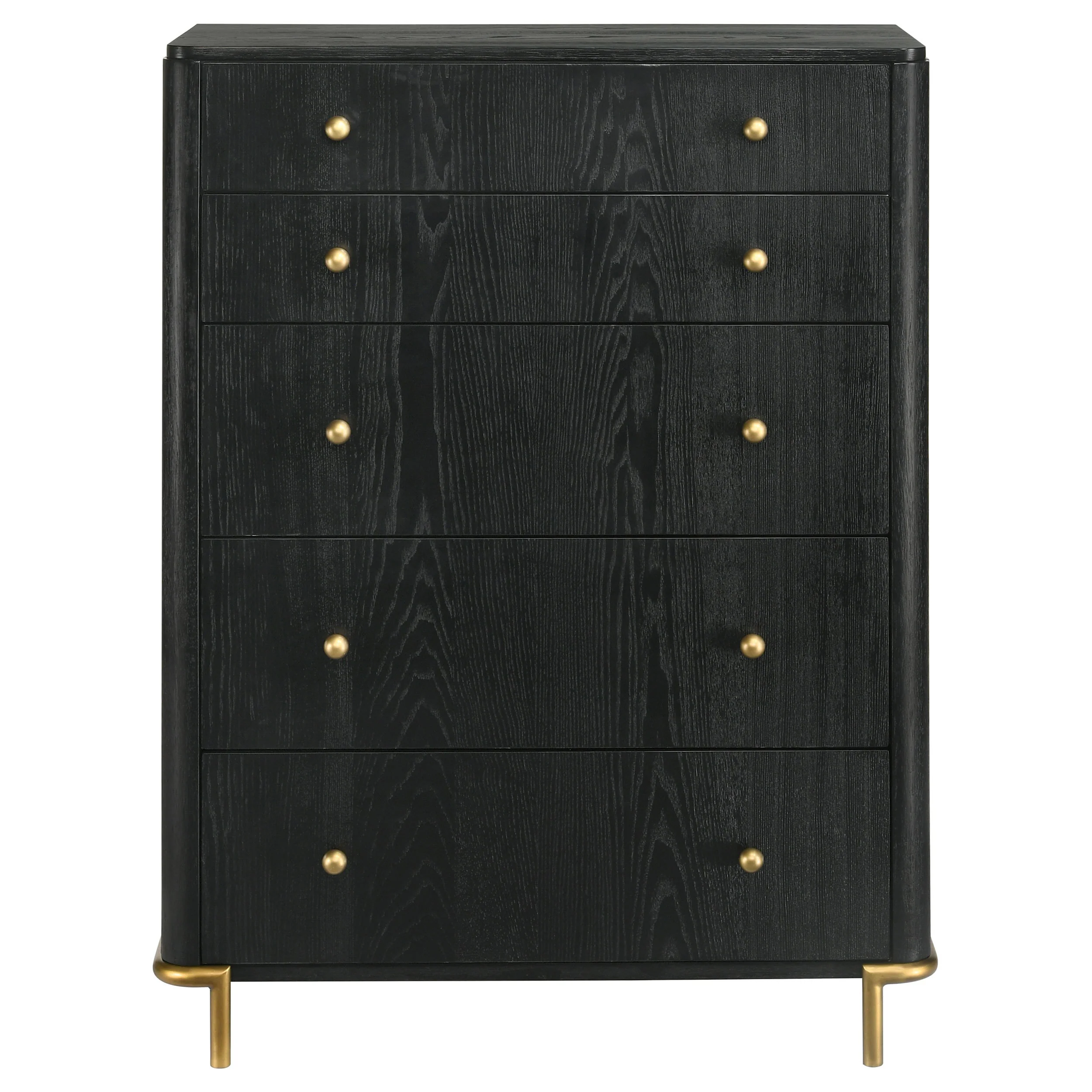 Anser Black 5-Drawer Chest - Image 4