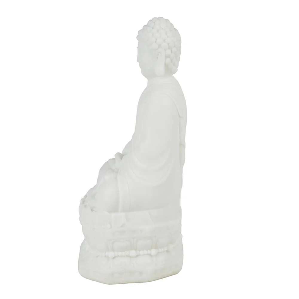 5.5x4.7x11.8' White Sitting Buddha Figure - Image 13