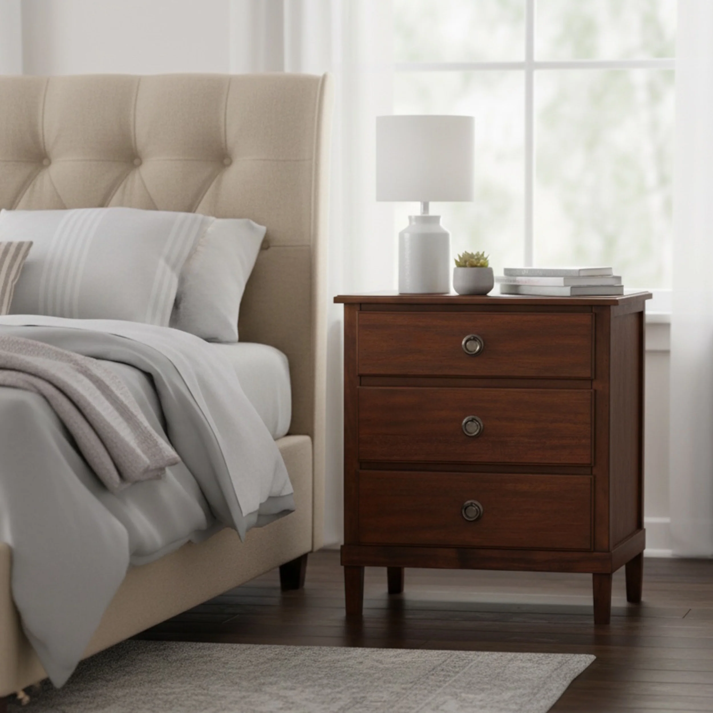 Chamberlin Brown 3-Drawer Nightstand - Image 9