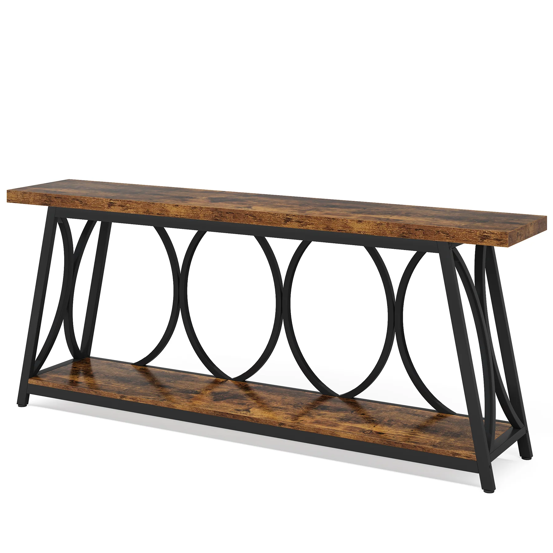 Holliston Industrial Console Tablewith 2-Tier Storage Shelves - Image 3