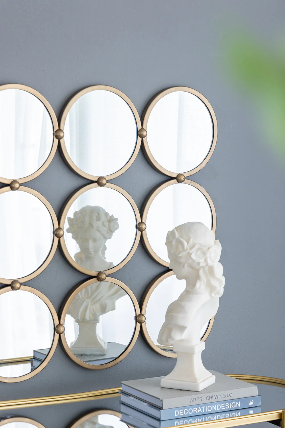 9 Ring Wall Mirror with Metal Frame - Image 4