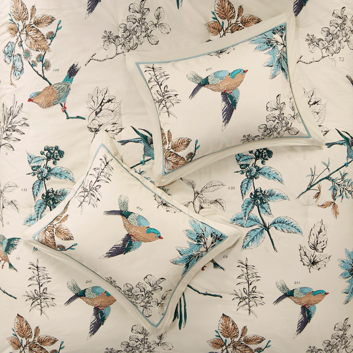 7 Piece Spring Finch Printed Cotton Twill Comforter Set - Image 10
