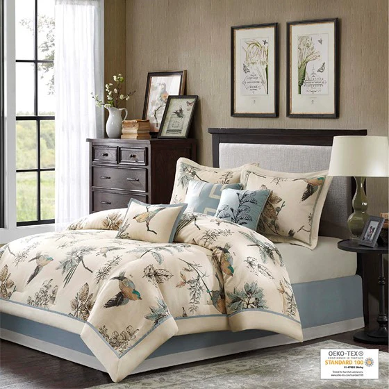 7 Piece Spring Finch Printed Cotton Twill Comforter Set - Image 4