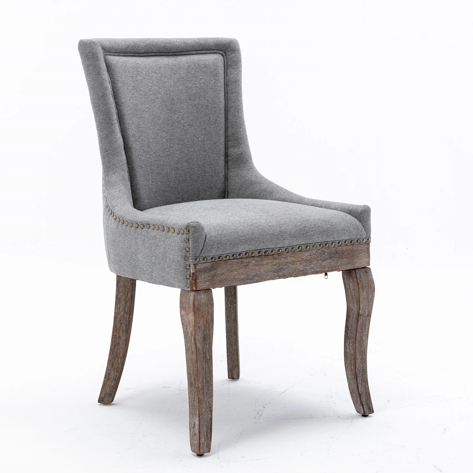 Square Back Upholstered Dining Chair with Bronze Nailhead Trim, Set of 2 - Image 41
