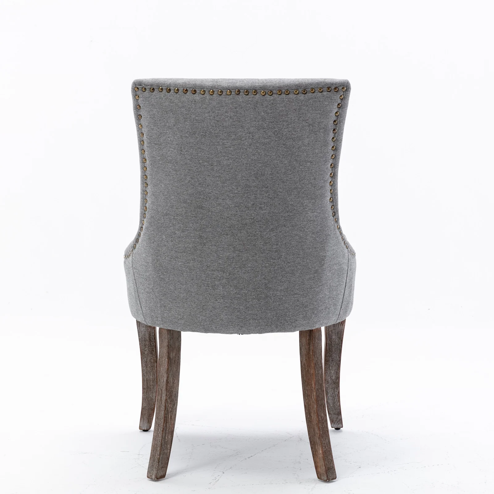 Square Back Upholstered Dining Chair with Bronze Nailhead Trim, Set of 2 - Image 44