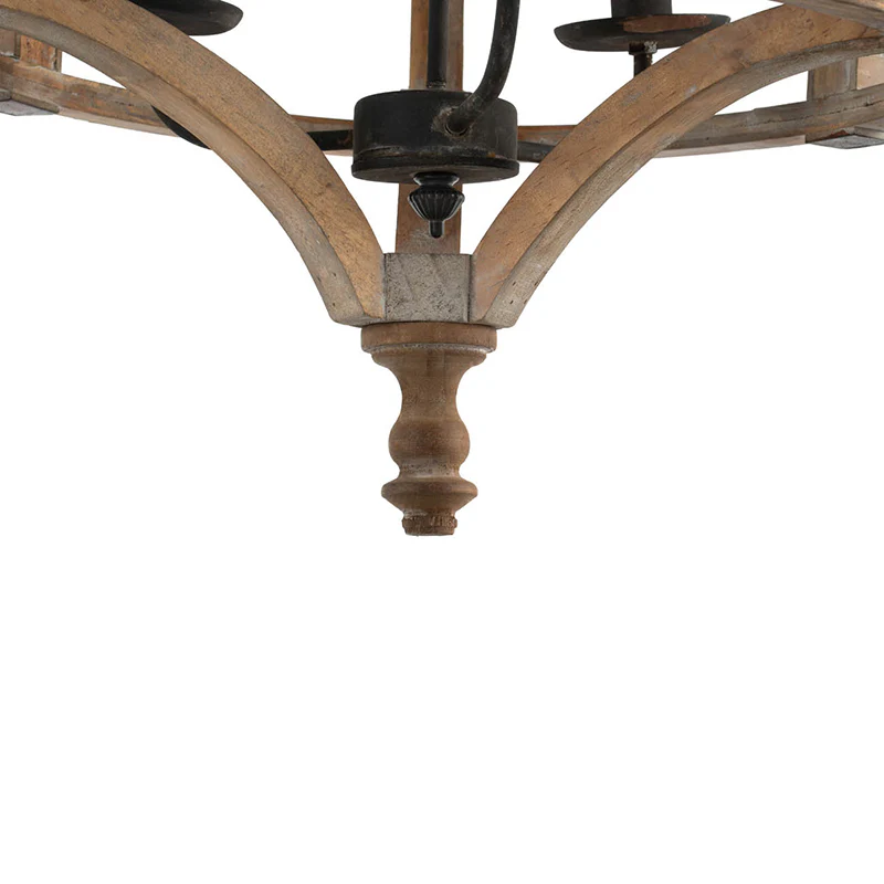3 - Light Wood Drum Chandelier with Adjustable Chain - Image 10