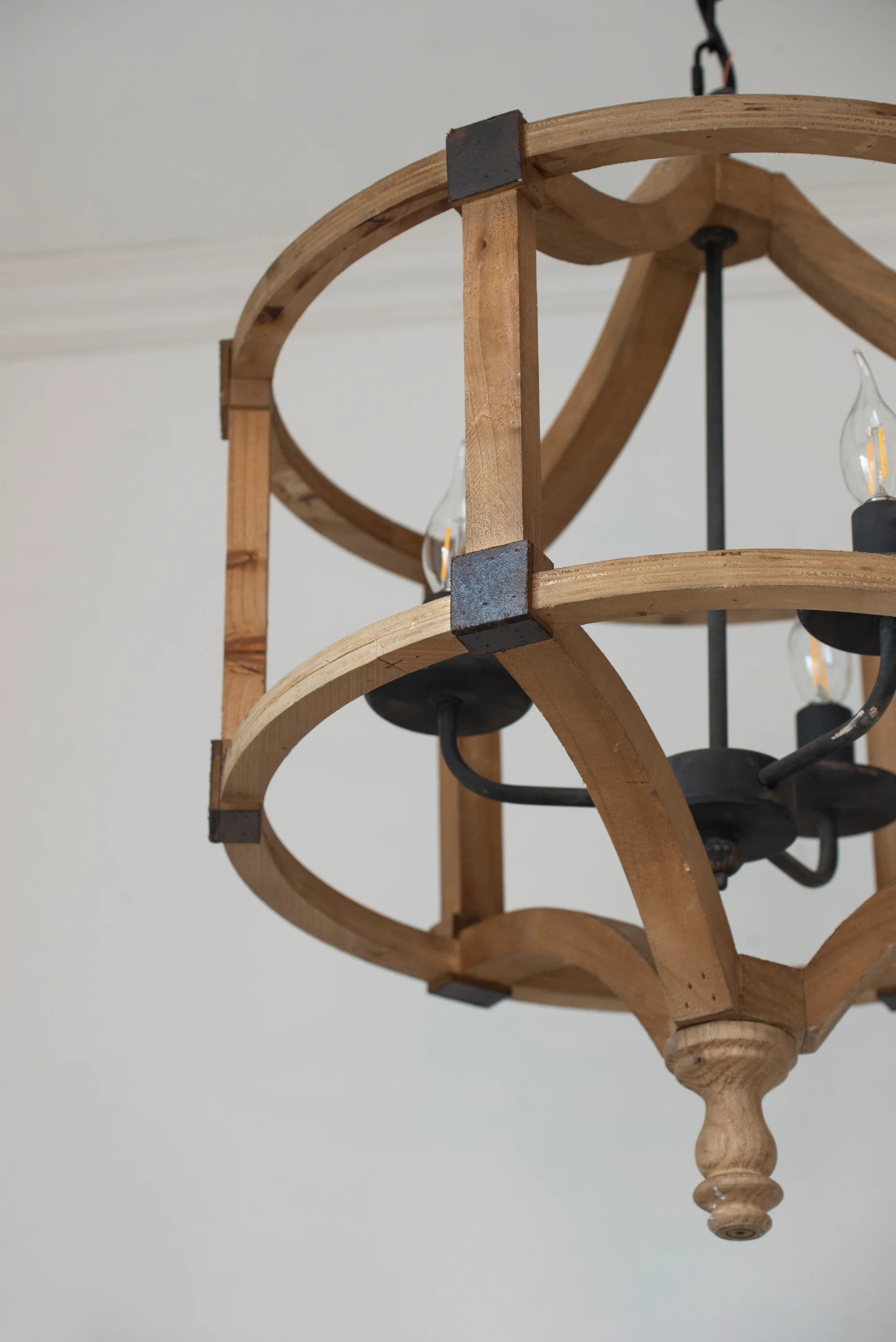 3 - Light Wood Drum Chandelier with Adjustable Chain - Image 8