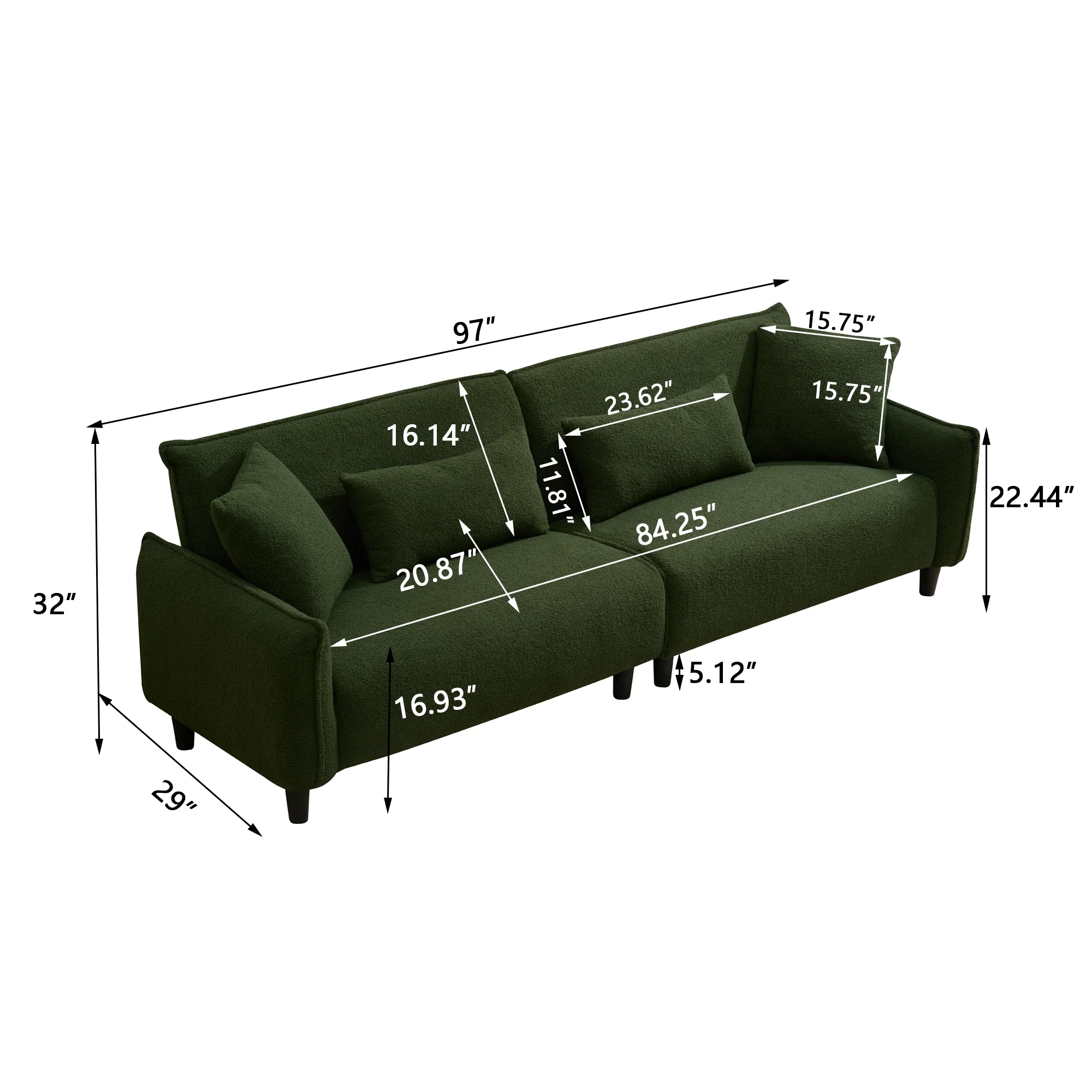 Teddy Velvet Sofa - Image 10