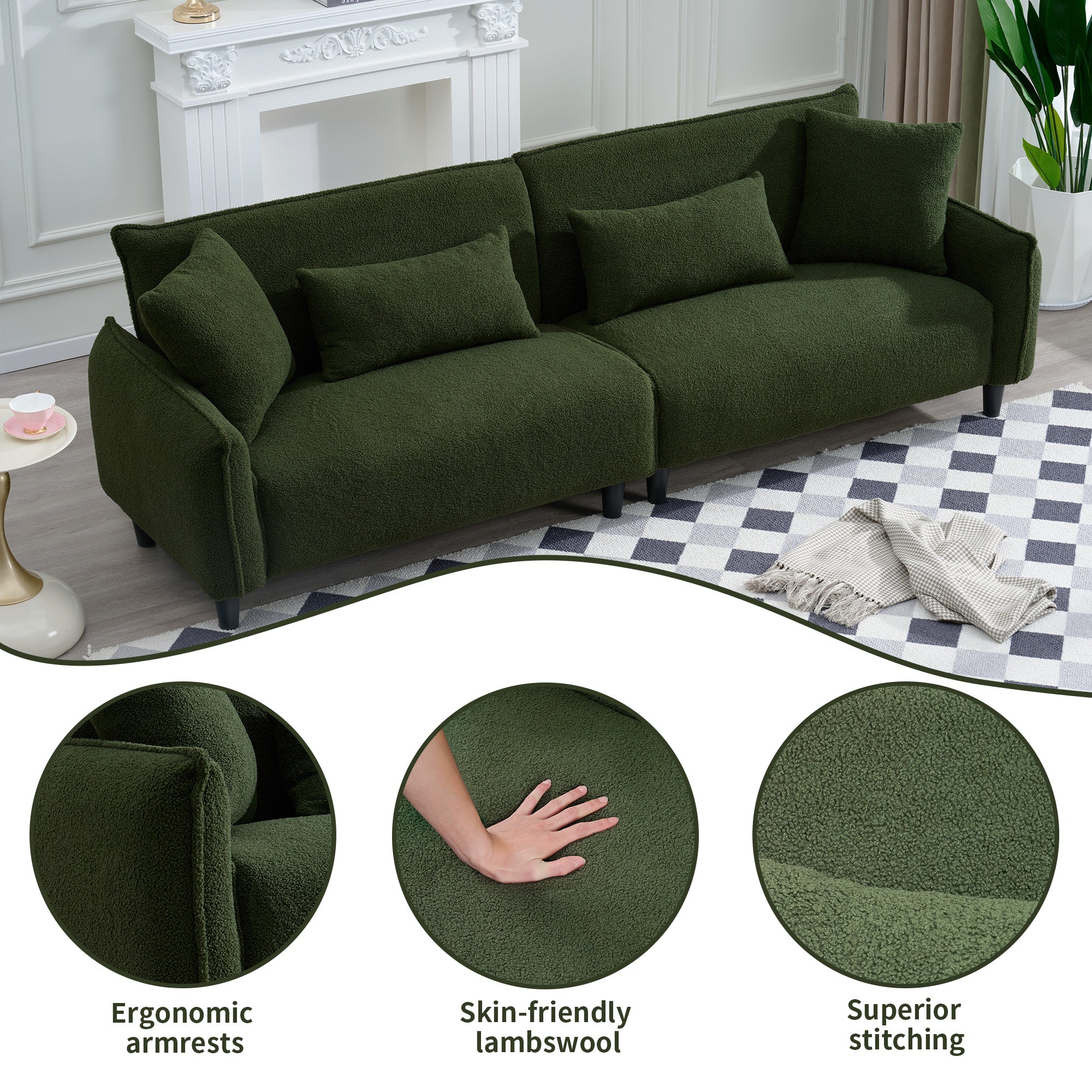 Teddy Velvet Sofa - Image 7