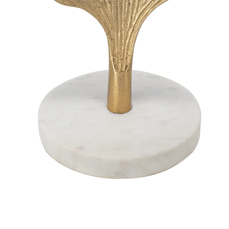 Gold and White Table Lamp with Leaf Design - Image 16