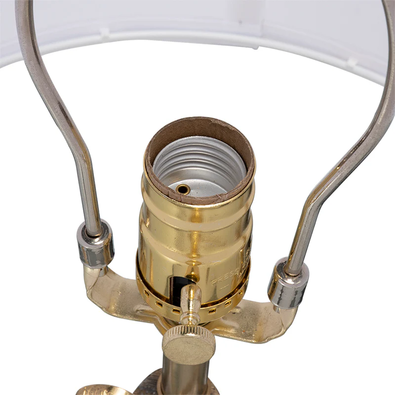 Gold and White Table Lamp with Leaf Design - Image 8