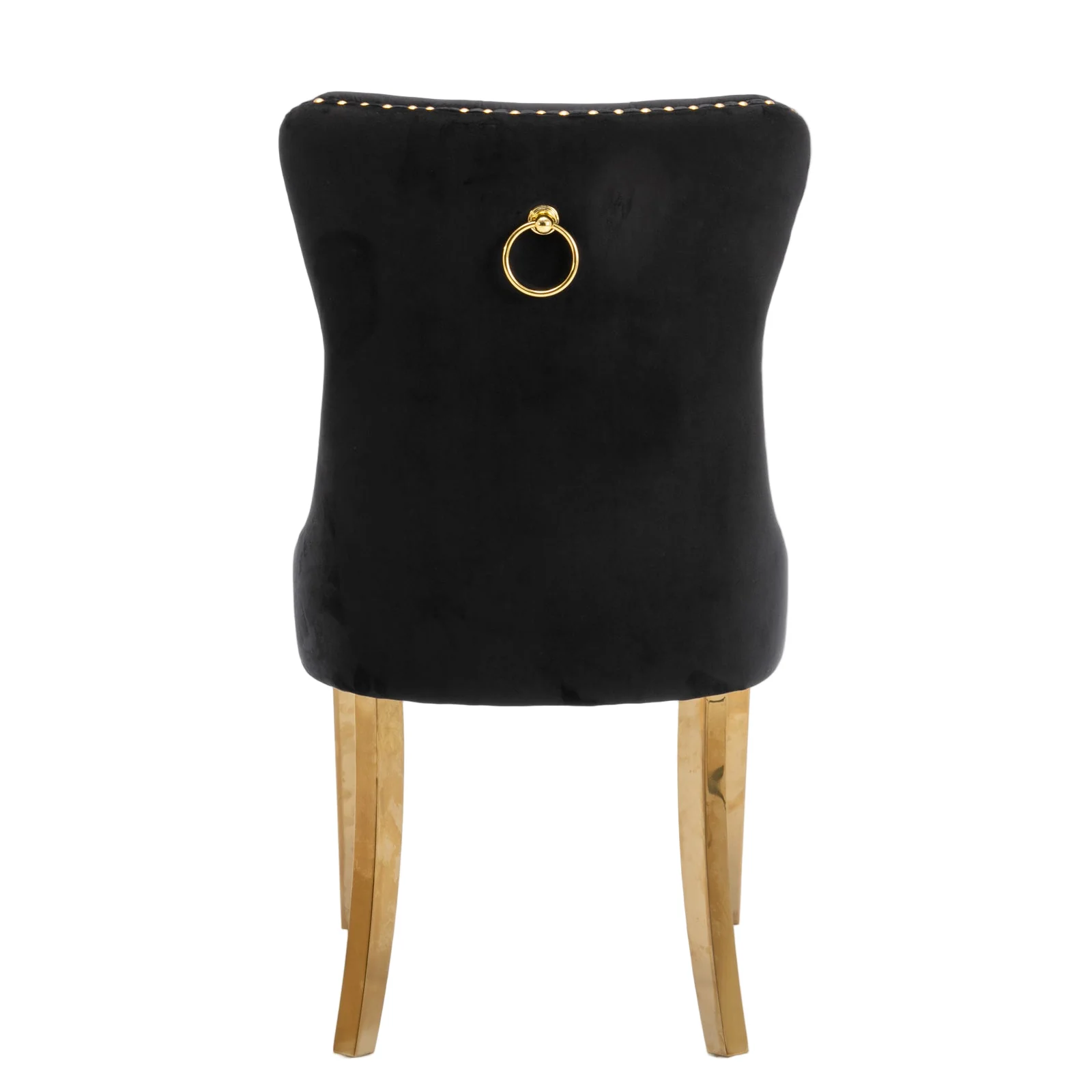 Nikki Tufted Velvet Upholstered Dining Chair with Golden Stainless Steel Plating Legs, Set of 2 - Image 6