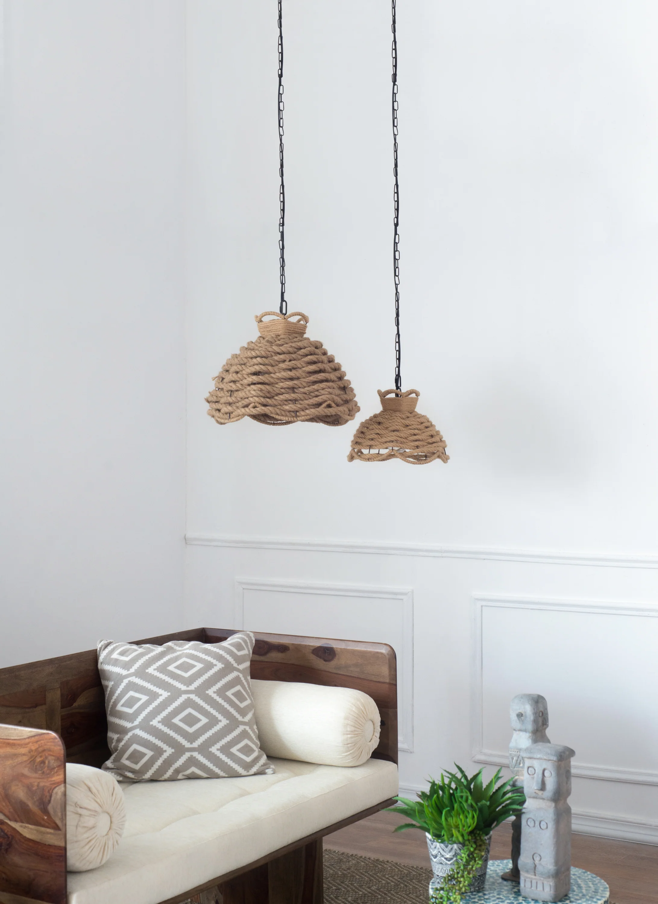 Rope Woven Chandeliers, Set of 2 - Image 5