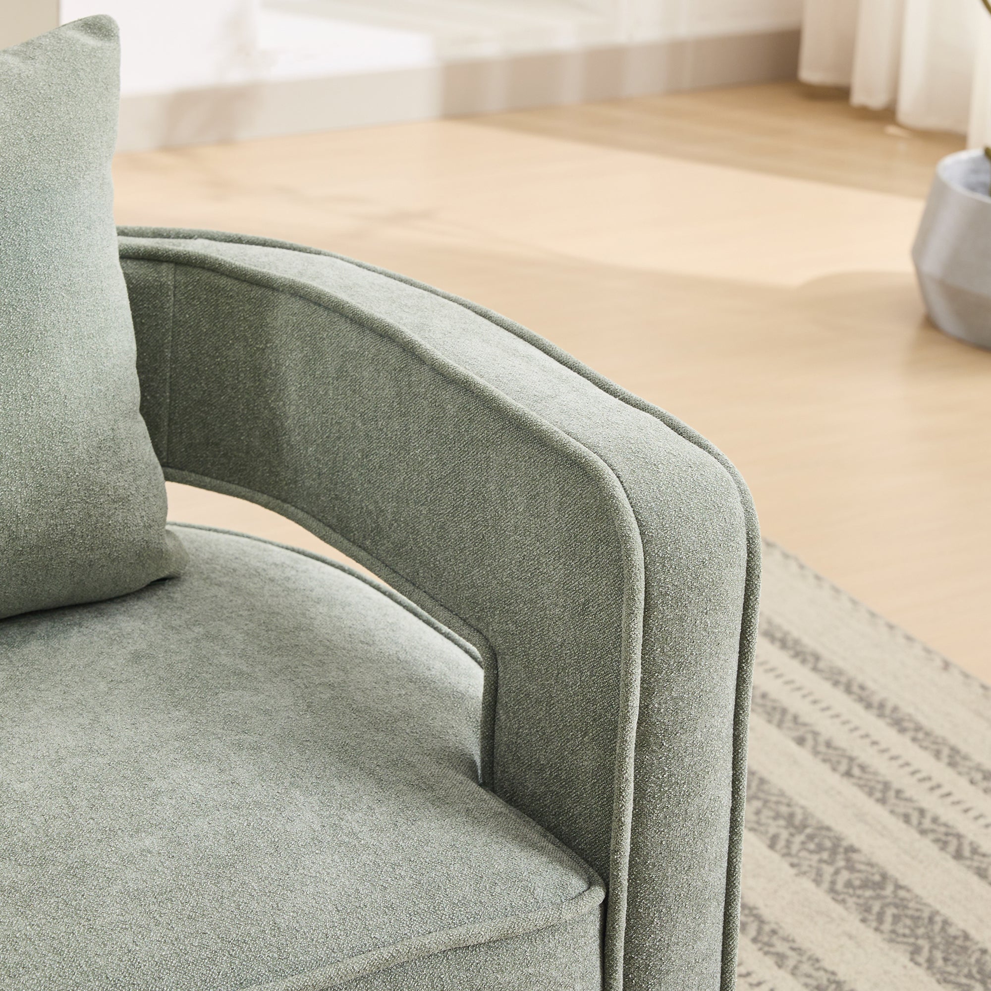 Fernleigh Swivel Accent Open Back Barrel Chair With Weathered Base - Image 35