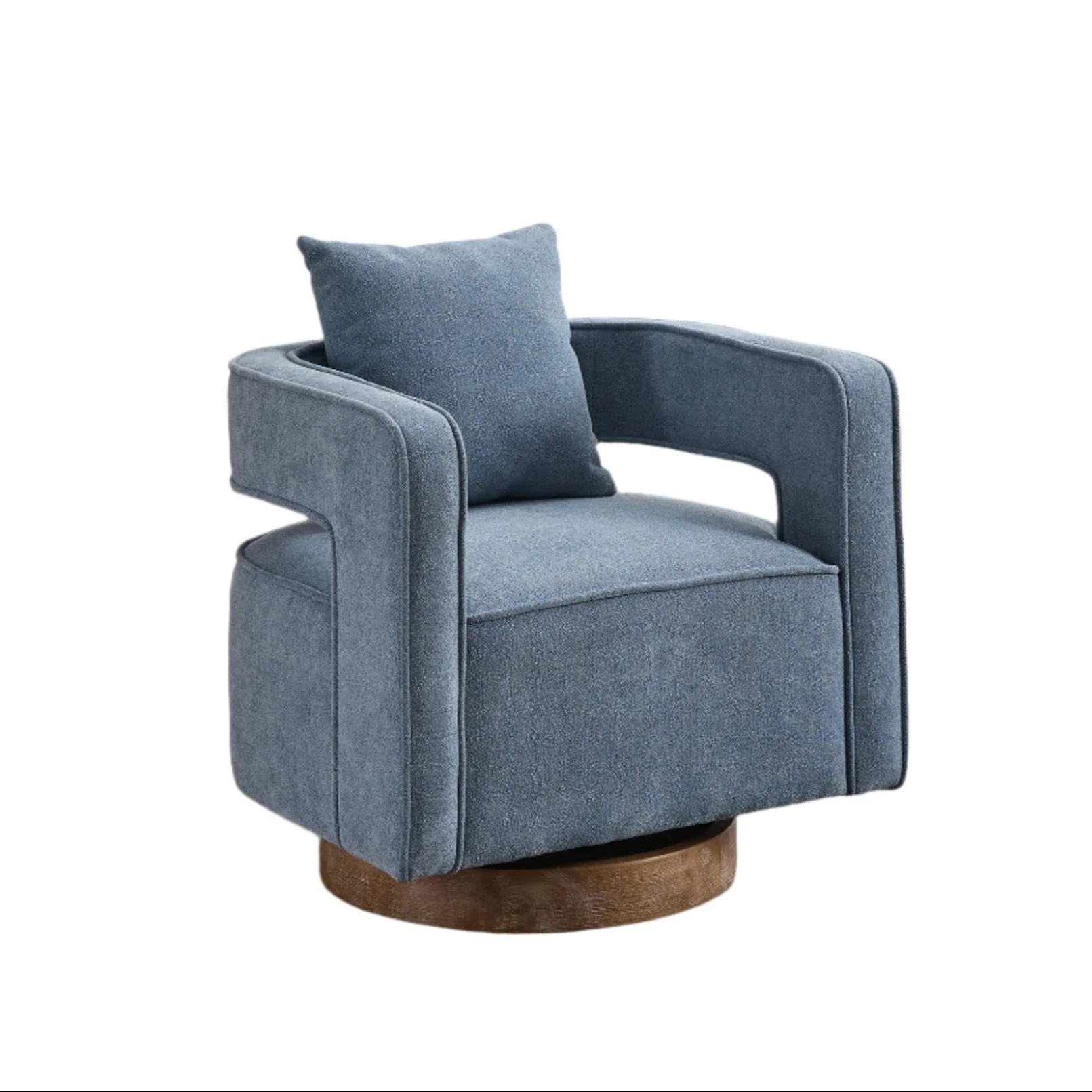 Fernleigh Swivel Accent Open Back Barrel Chair With Weathered Base - Image 40