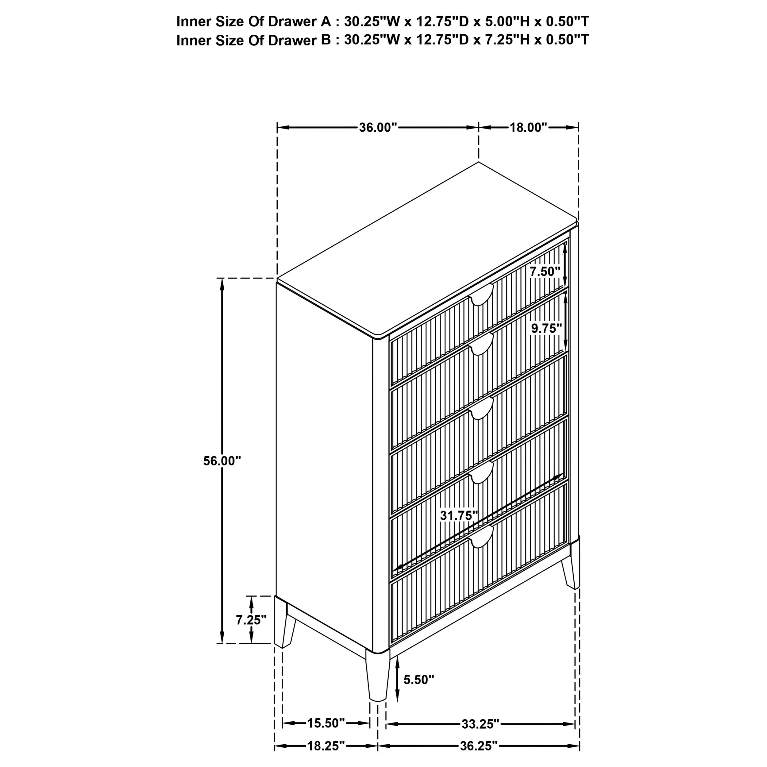 Mason Black 5-Drawer Chest - Image 11