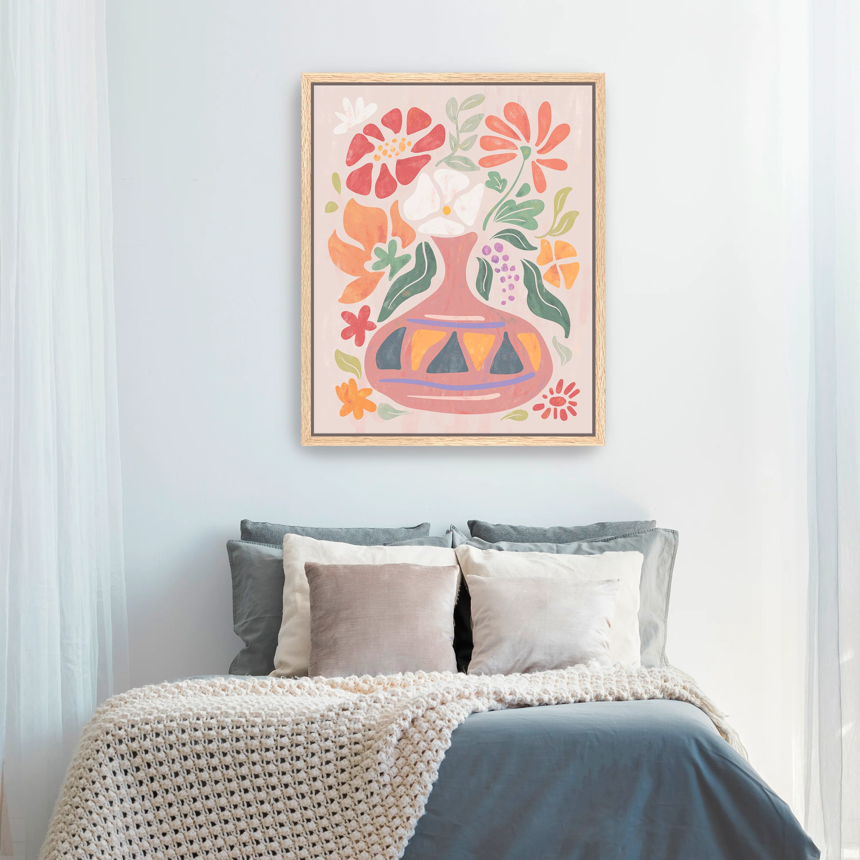 Abstract Floral Vase Canvas Giclee Wall Art - Image 8