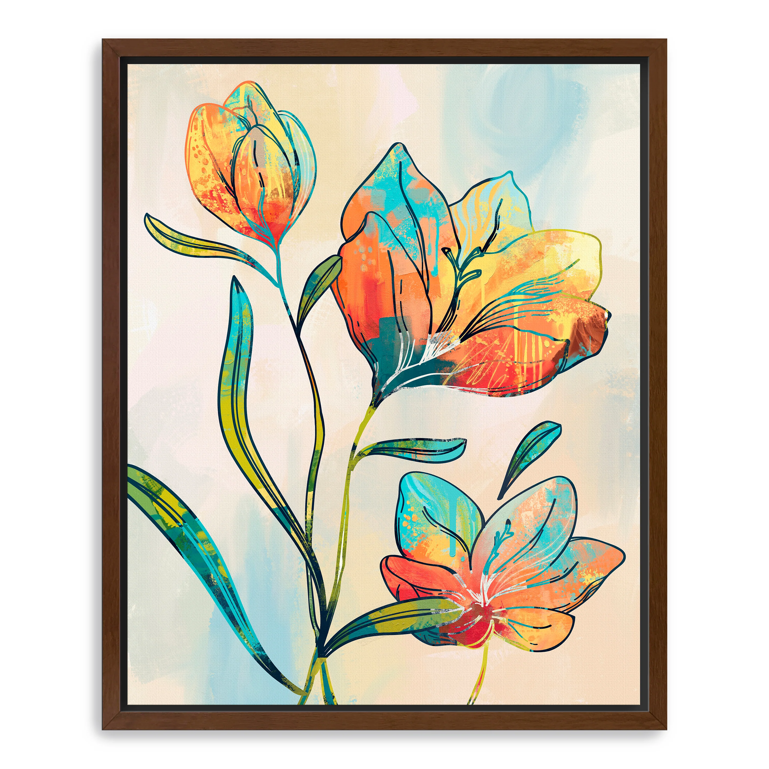 Abstract Graffiti Flowers Canvas Giclee Wall Art - Image 10