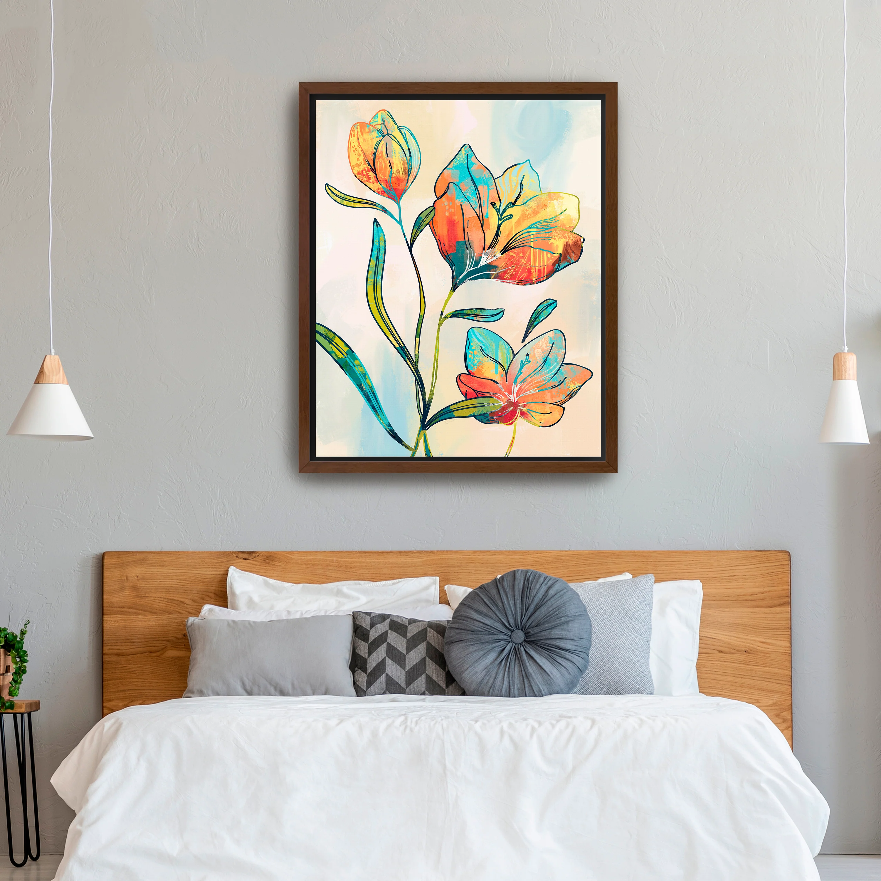 Abstract Graffiti Flowers Canvas Giclee Wall Art - Image 11