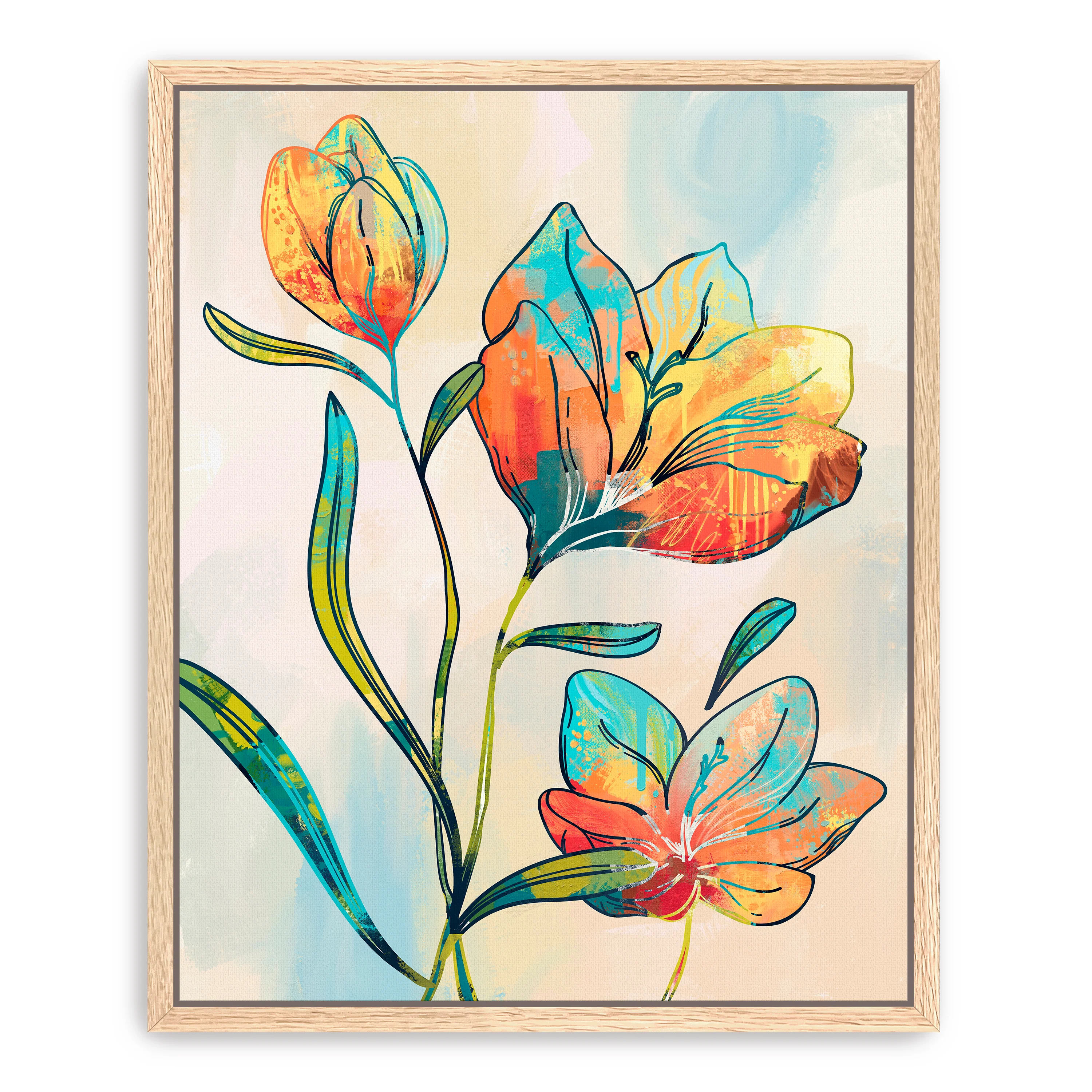 Abstract Graffiti Flowers Canvas Giclee Wall Art - Image 7