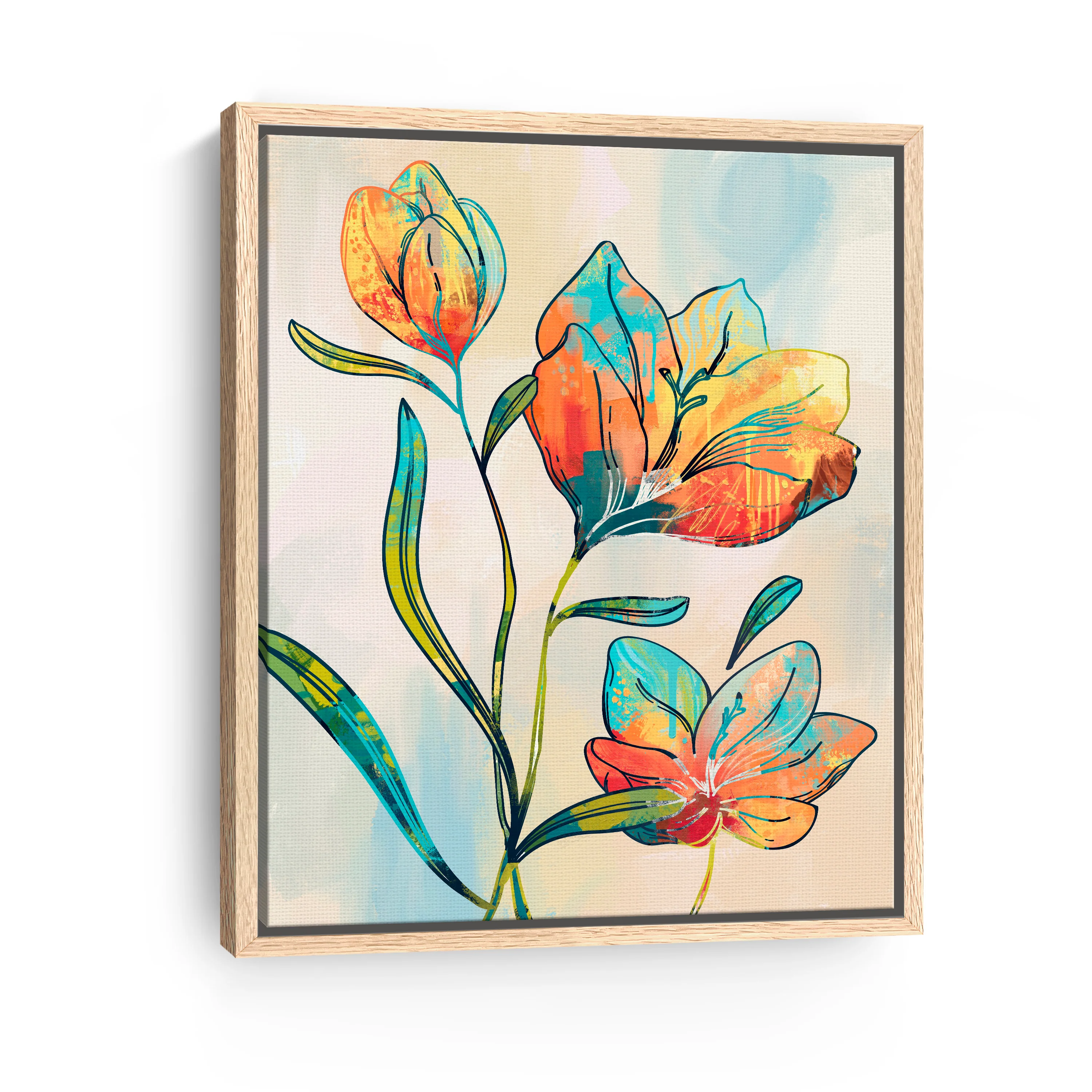 Abstract Graffiti Flowers Canvas Giclee Wall Art - Image 9