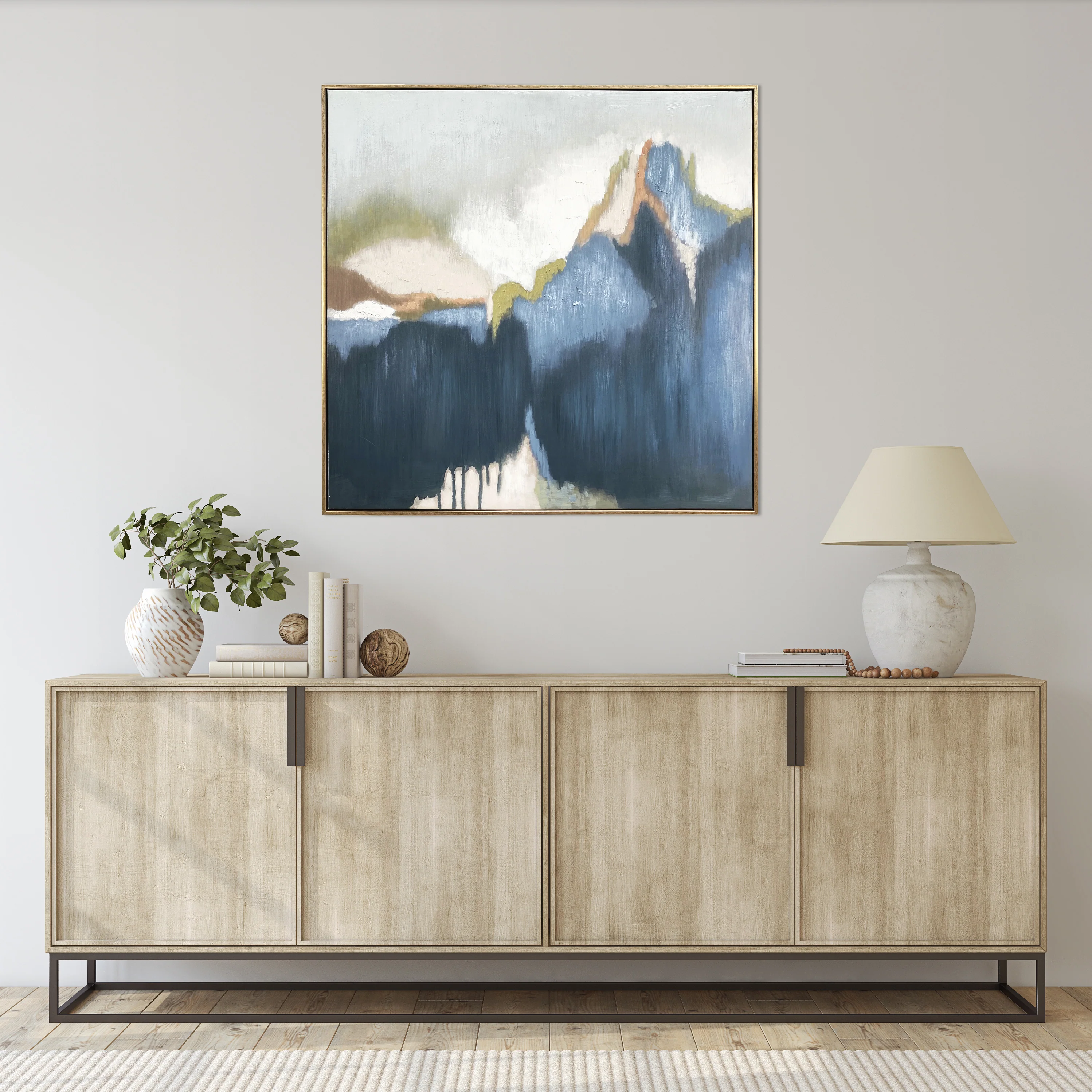 Abstract Vision Hand Painted Floating Framed Canvas Wall Art Print, 30"x30" - Image 2