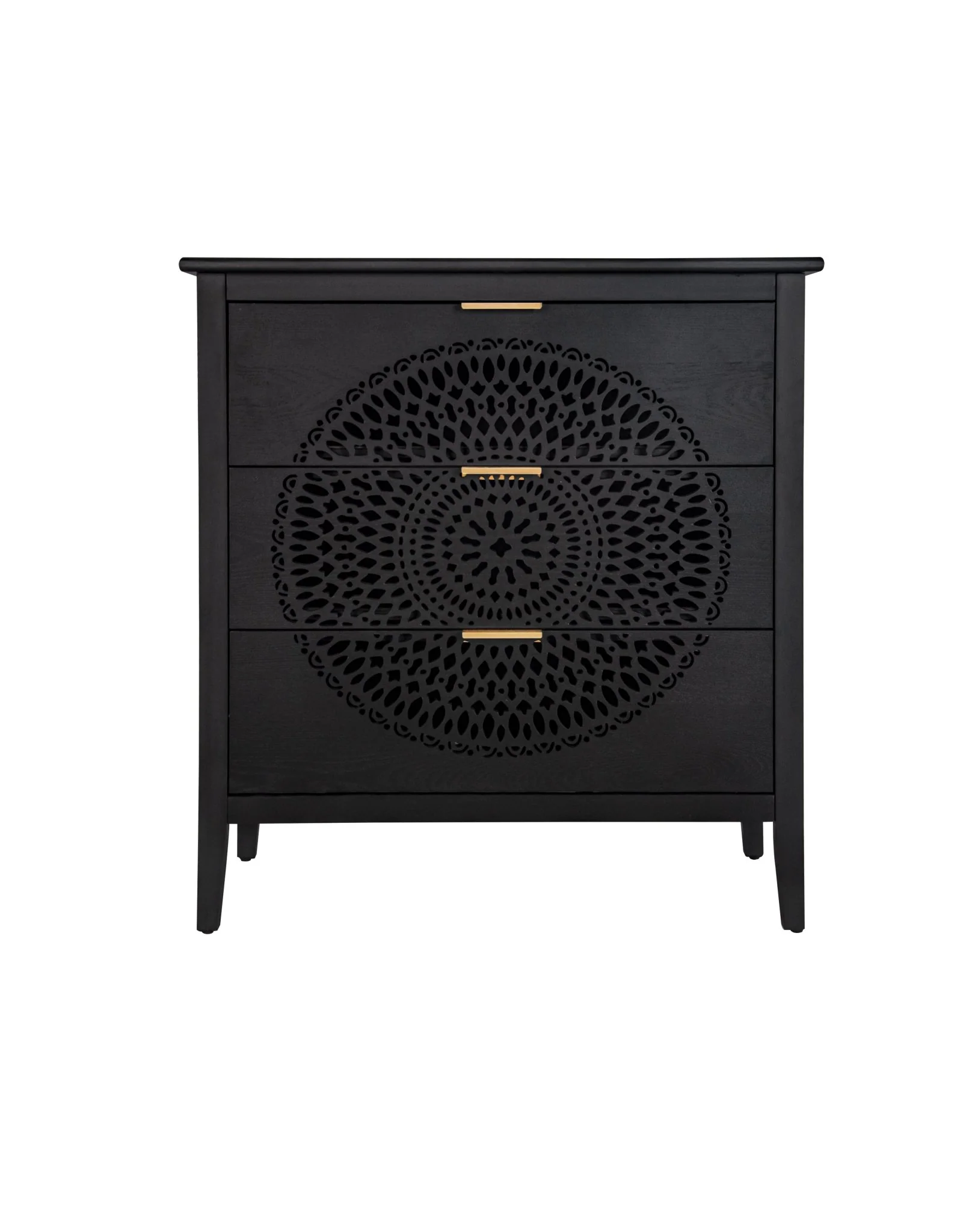 Abundanz 3-Drawer Dresser with Hollow Pattern and Metal Handle