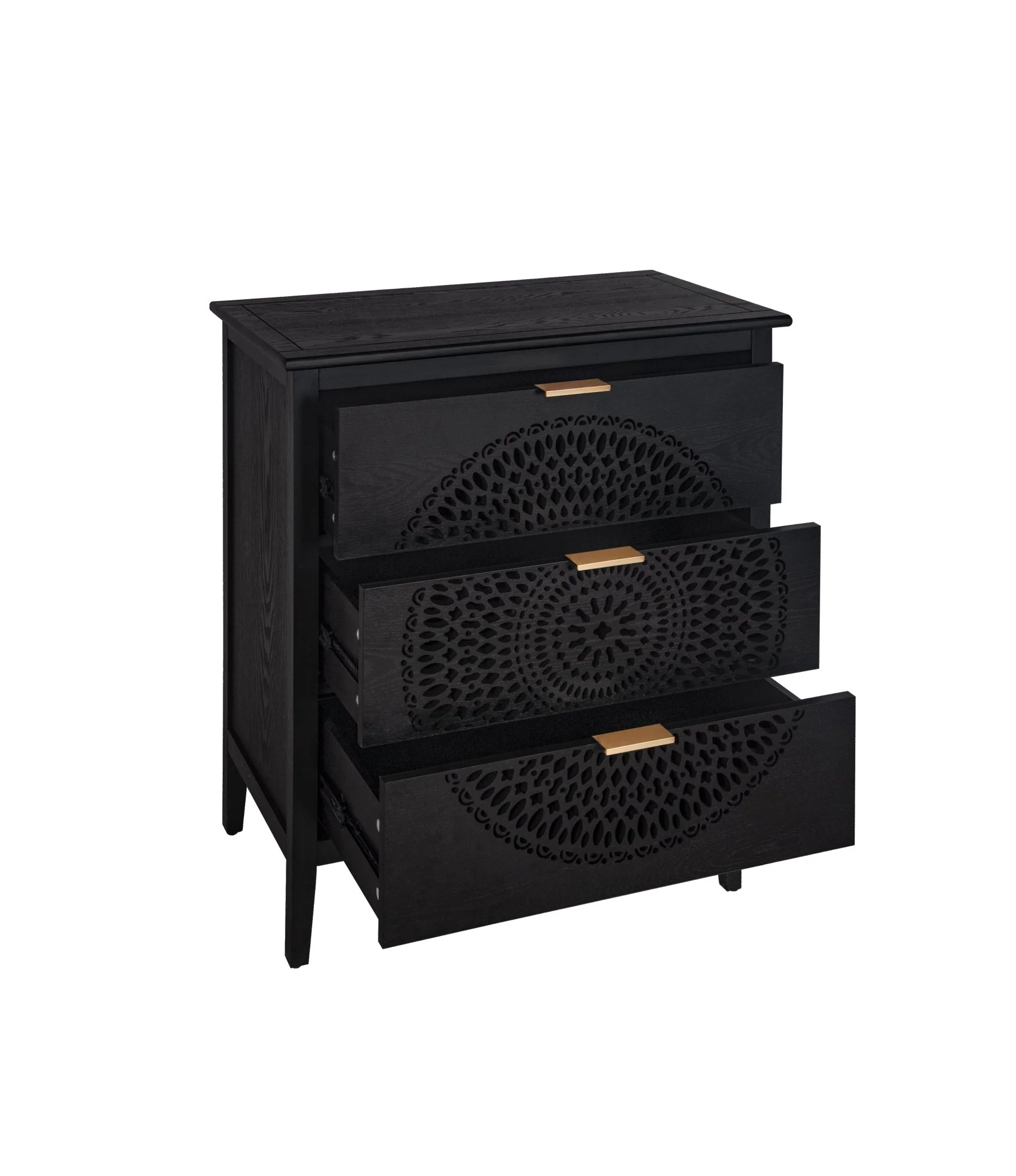Abundanz 3-Drawer Dresser with Hollow Pattern and Metal Handle - Image 3