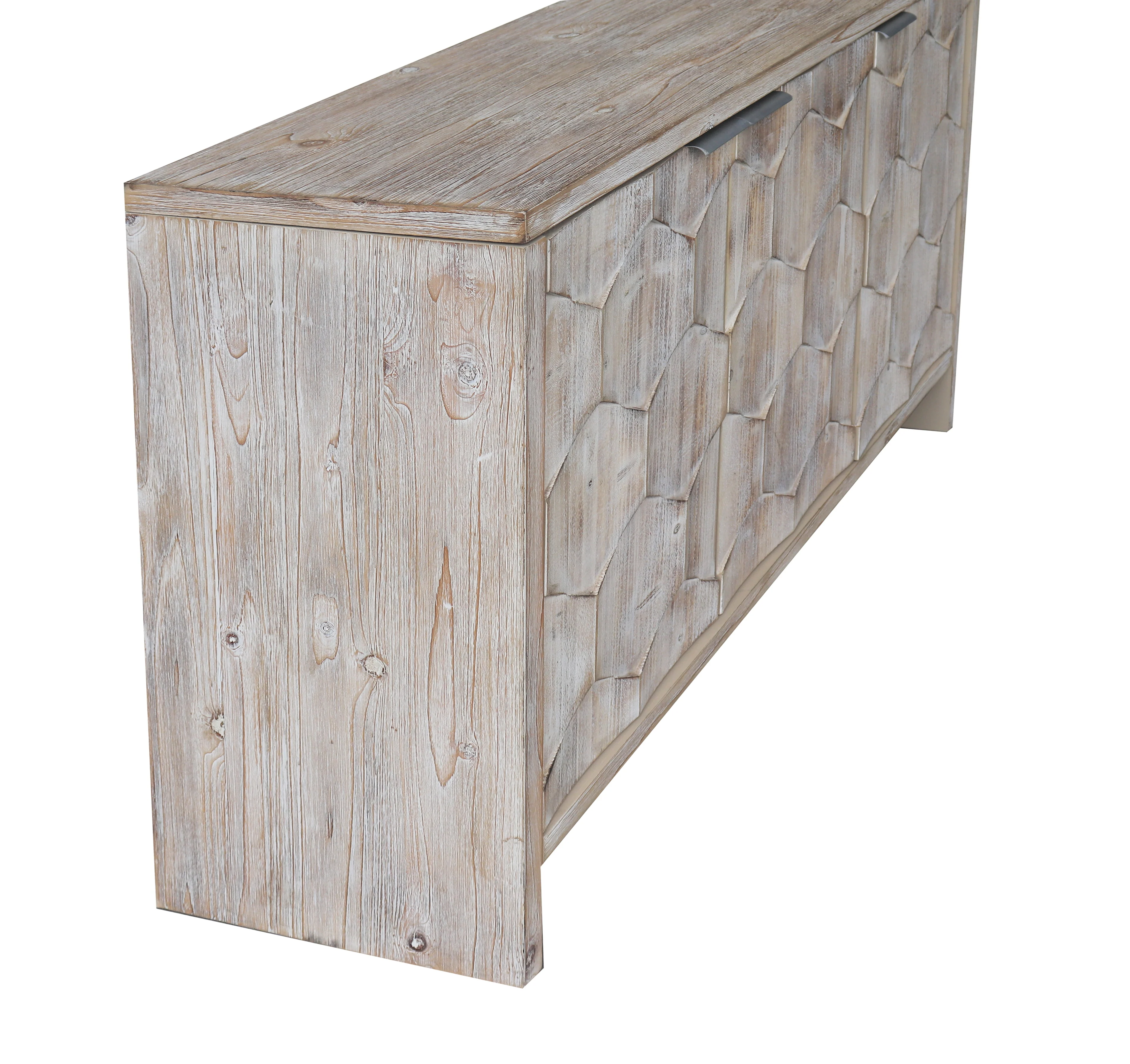 Farmhouse Style 3 Door Wooden Sideboard - Image 8