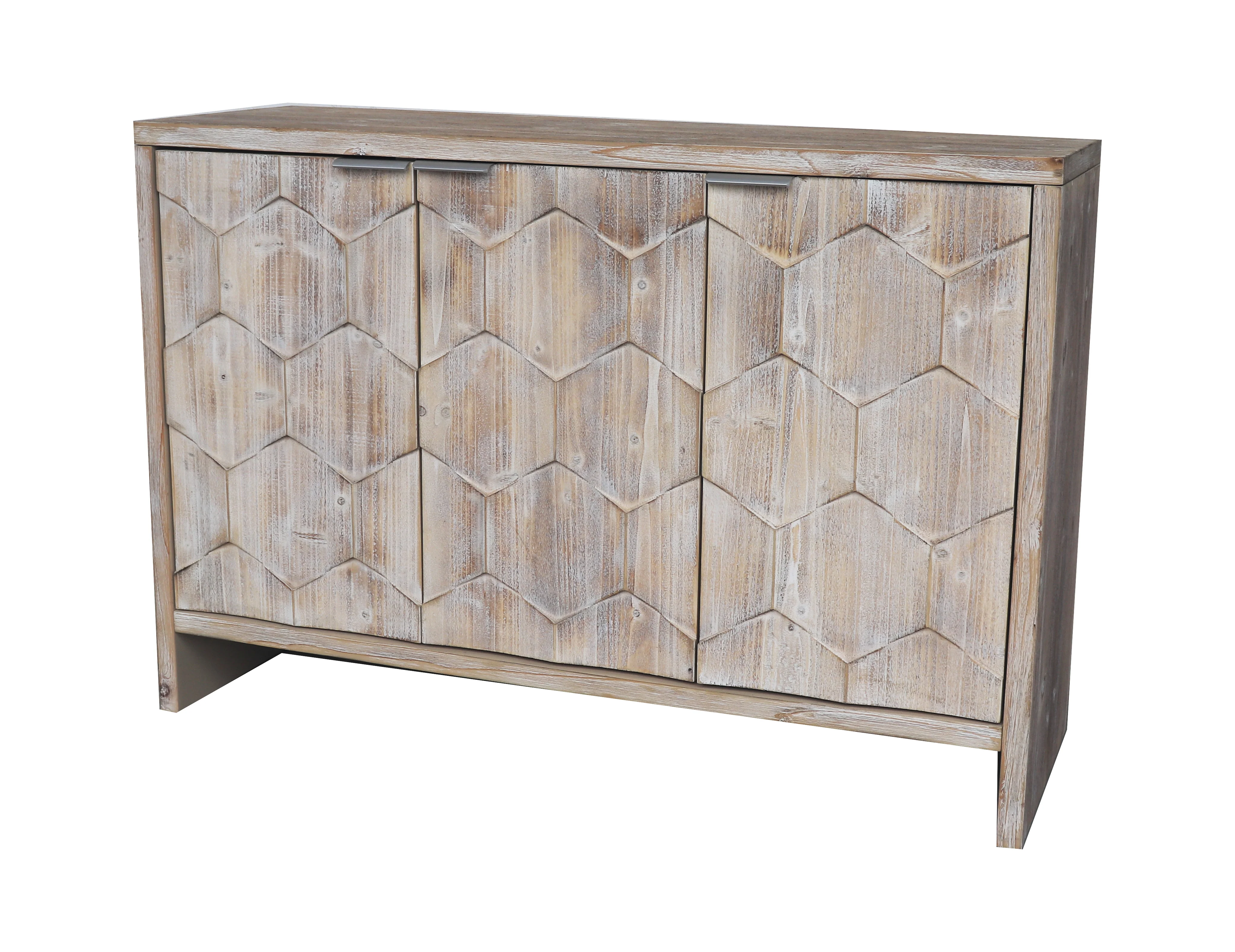 Farmhouse Style 3 Door Wooden Sideboard - Image 9