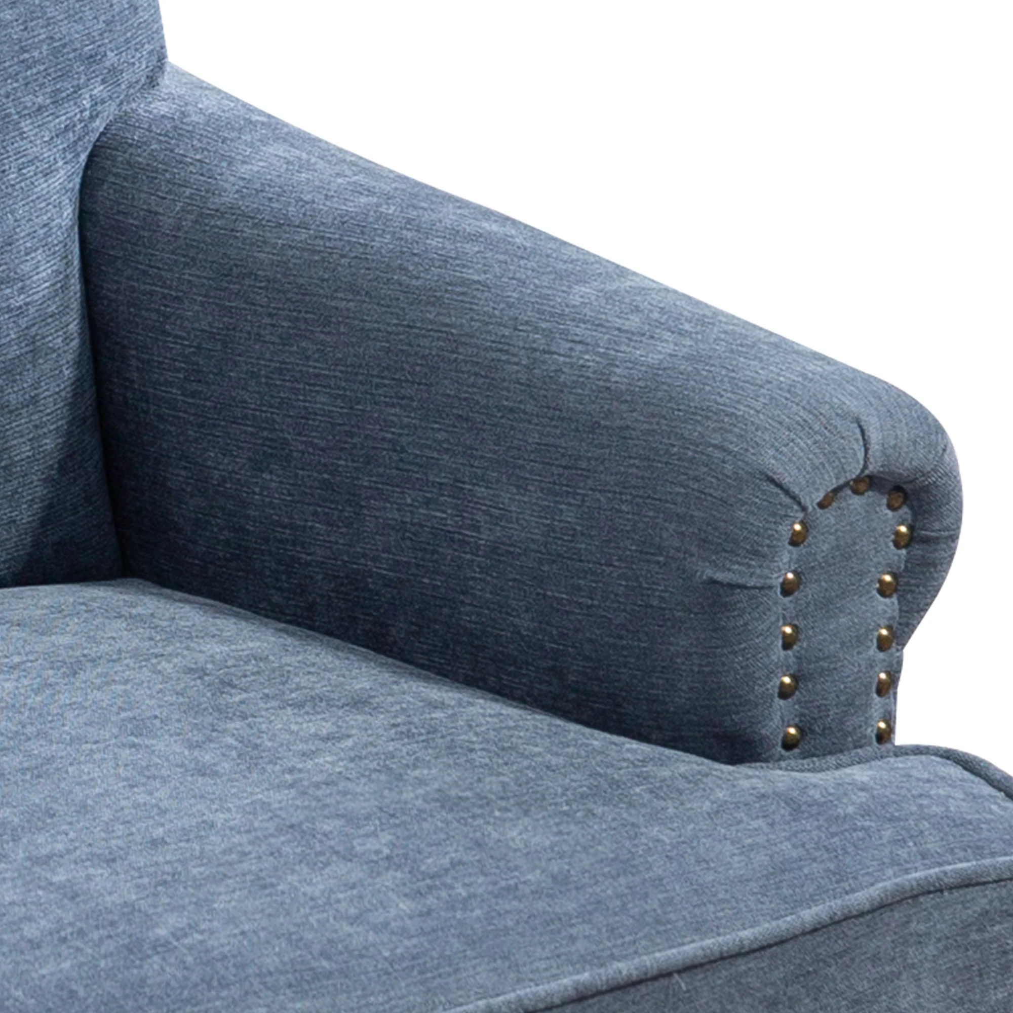 Nailhead Trim Rolled Arm Upholstered Accent Chair - Image 15