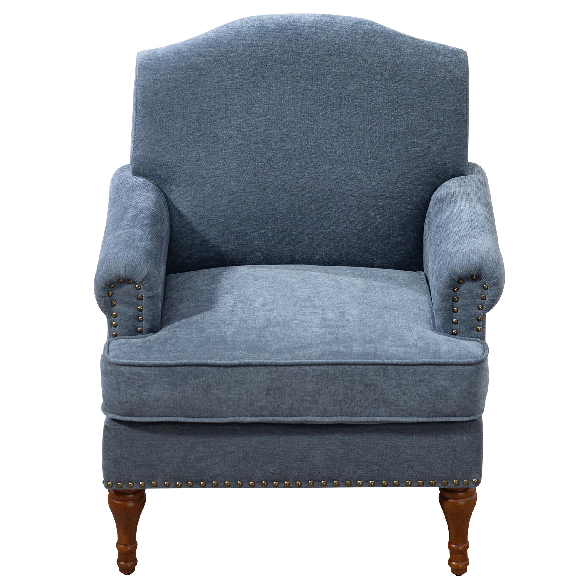 Nailhead Trim Rolled Arm Upholstered Accent Chair - Image 7
