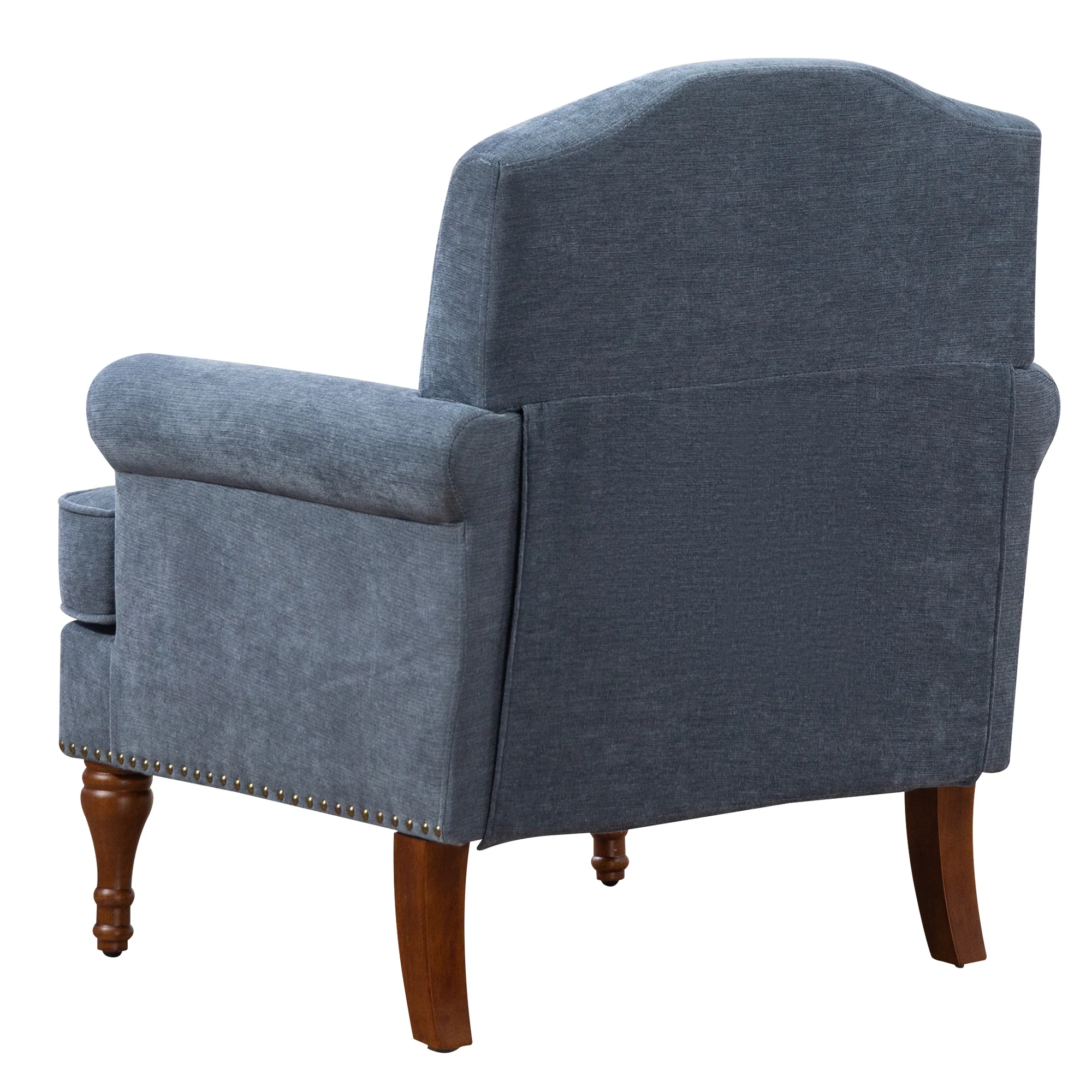 Nailhead Trim Rolled Arm Upholstered Accent Chair - Image 9