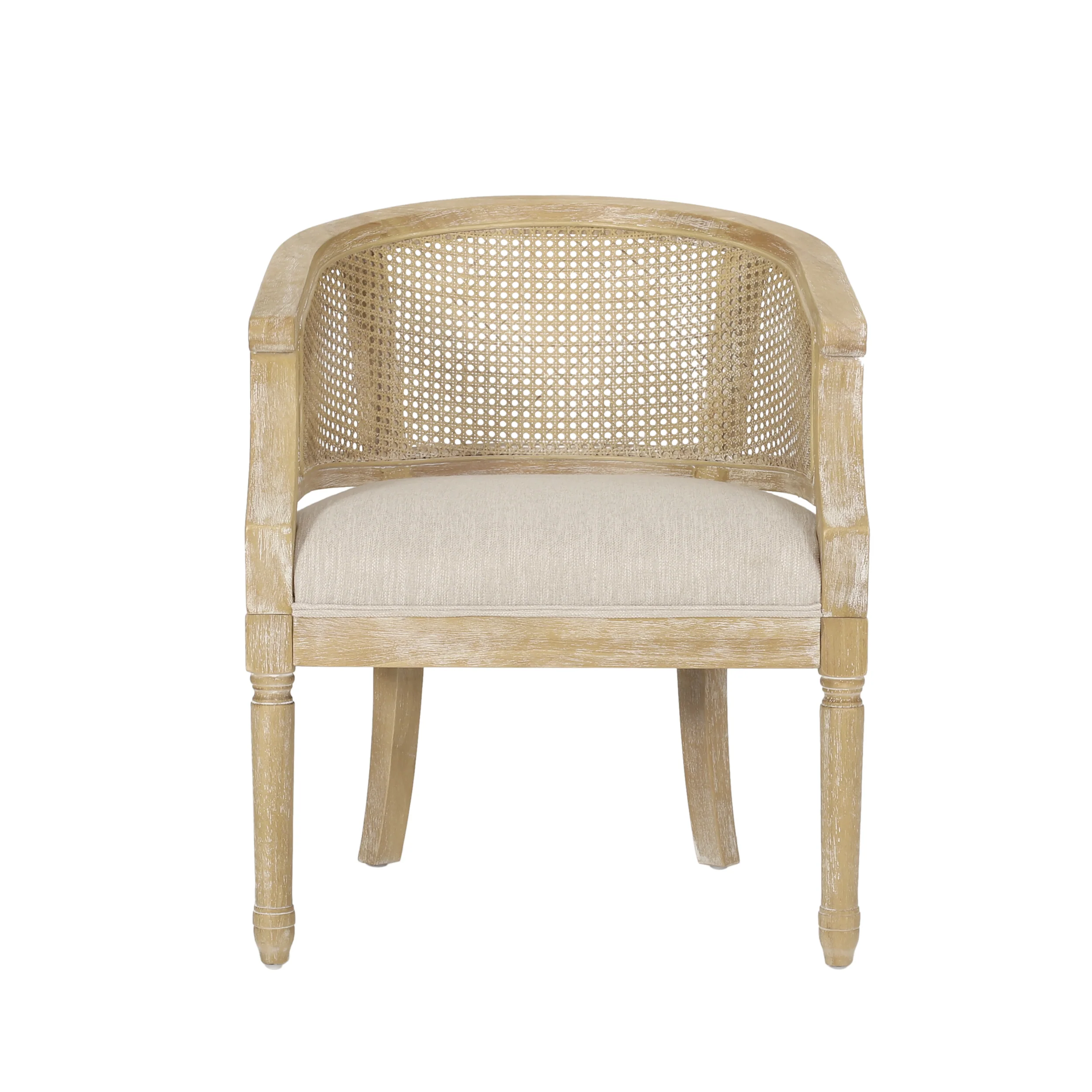 Accent Chair Rubber Wood Beige Natural - Image 6