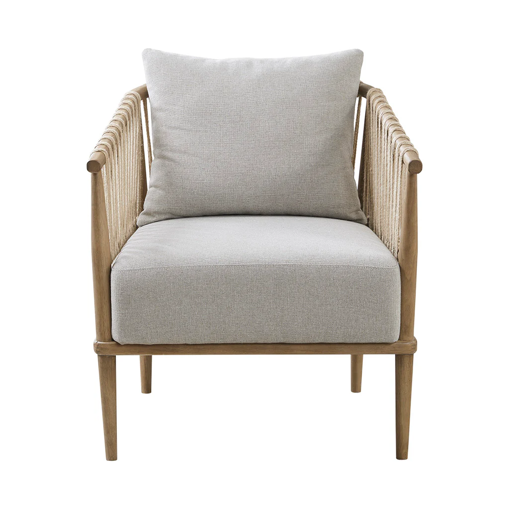 Accent Chair with Weave Rope Design and Seat Cushion - Image 3