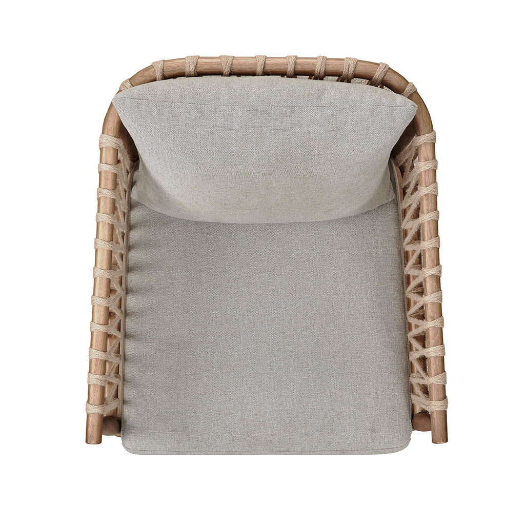 Accent Chair with Weave Rope Design and Seat Cushion - Image 4