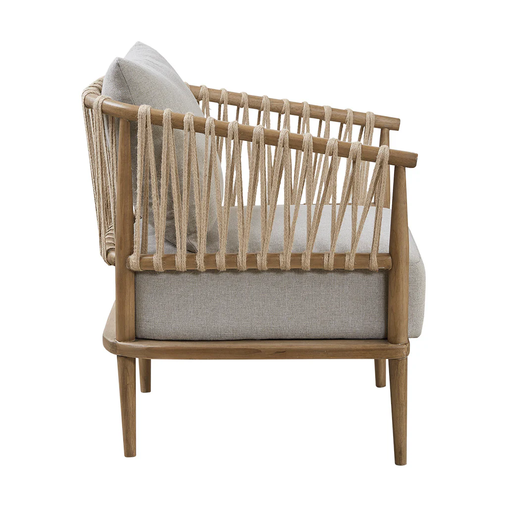 Accent Chair with Weave Rope Design and Seat Cushion - Image 5