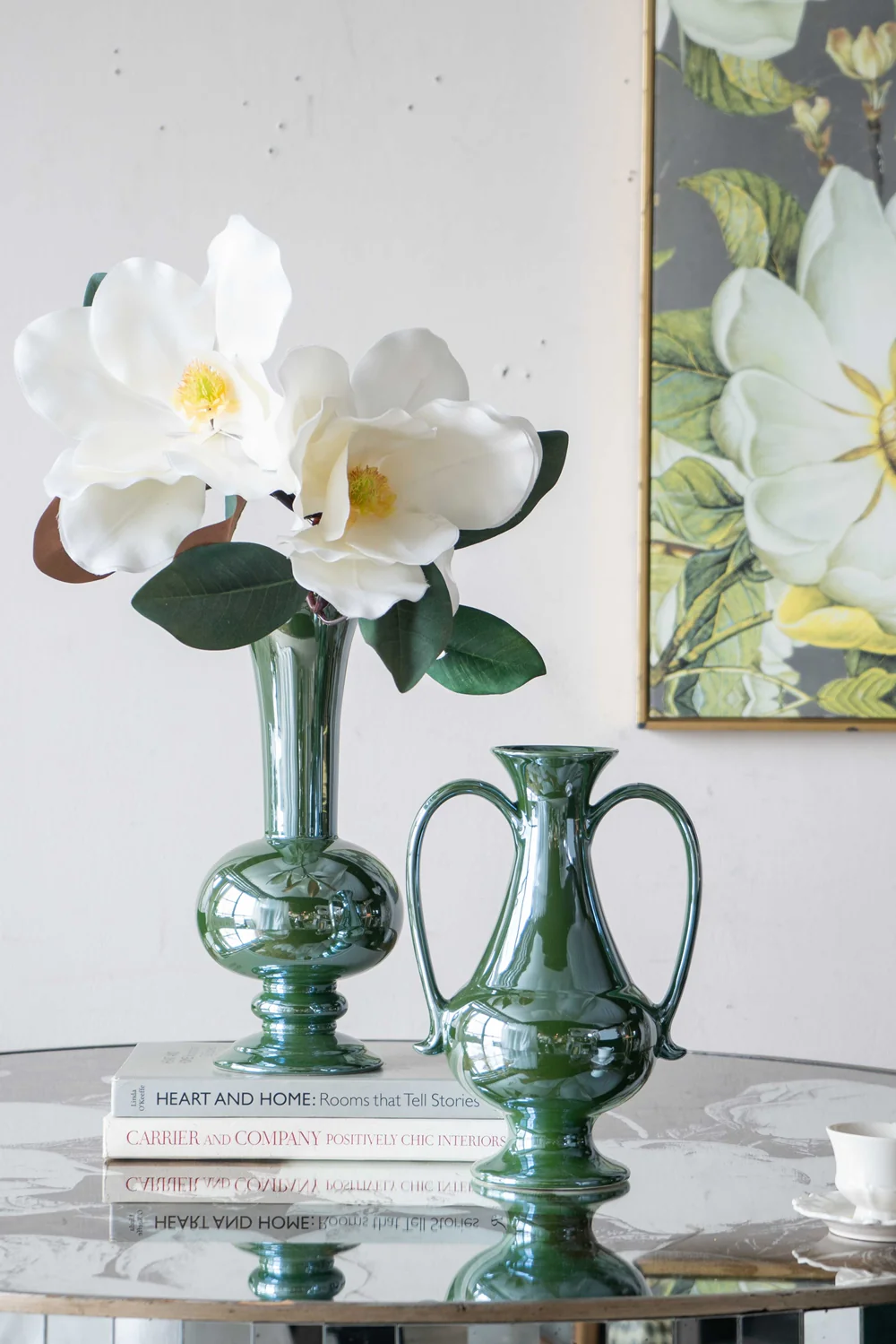 Aesthetic Round Dining Table with Floral Design - Image 4