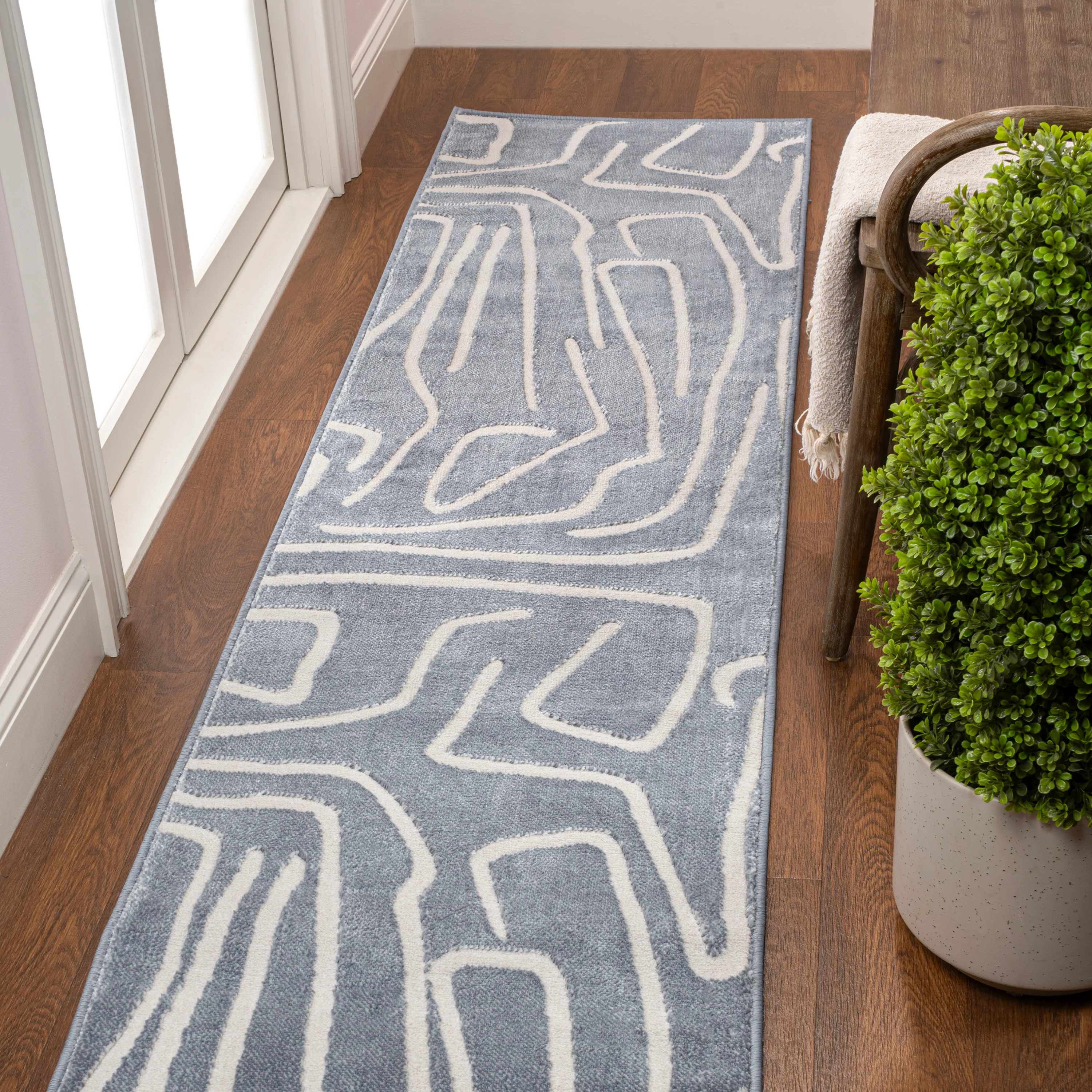 Alcina Modern Scandinavian Graphic Lines High-Low Area Rug - Image 13
