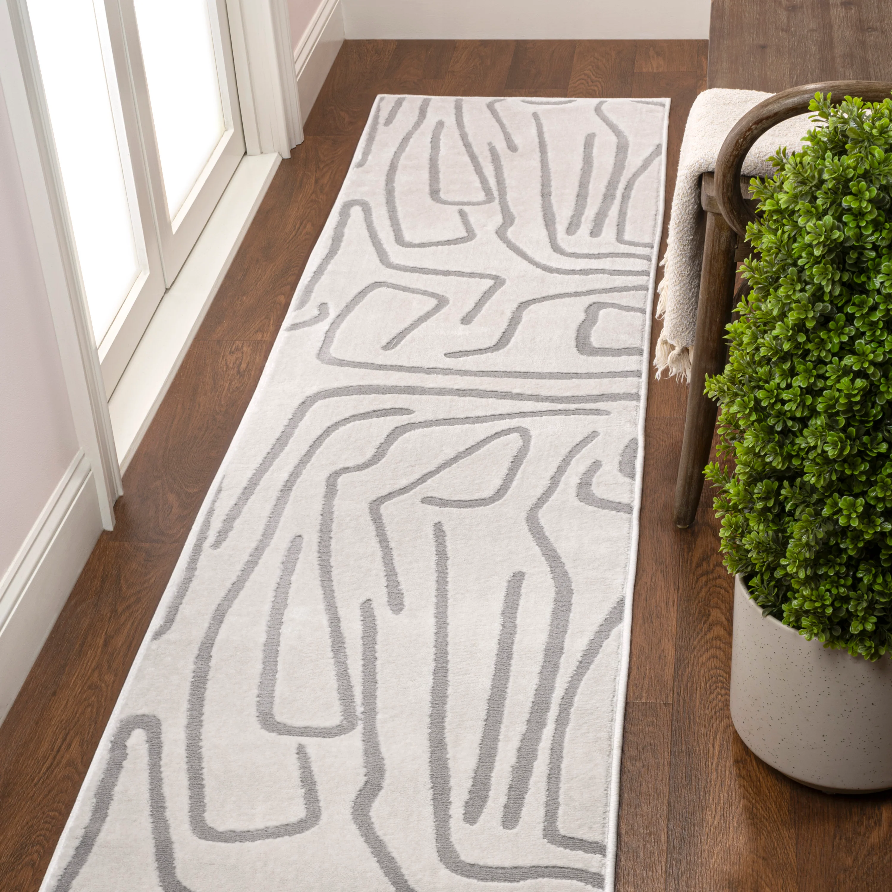 Alcina Modern Scandinavian Graphic Lines High-Low Area Rug - Image 27