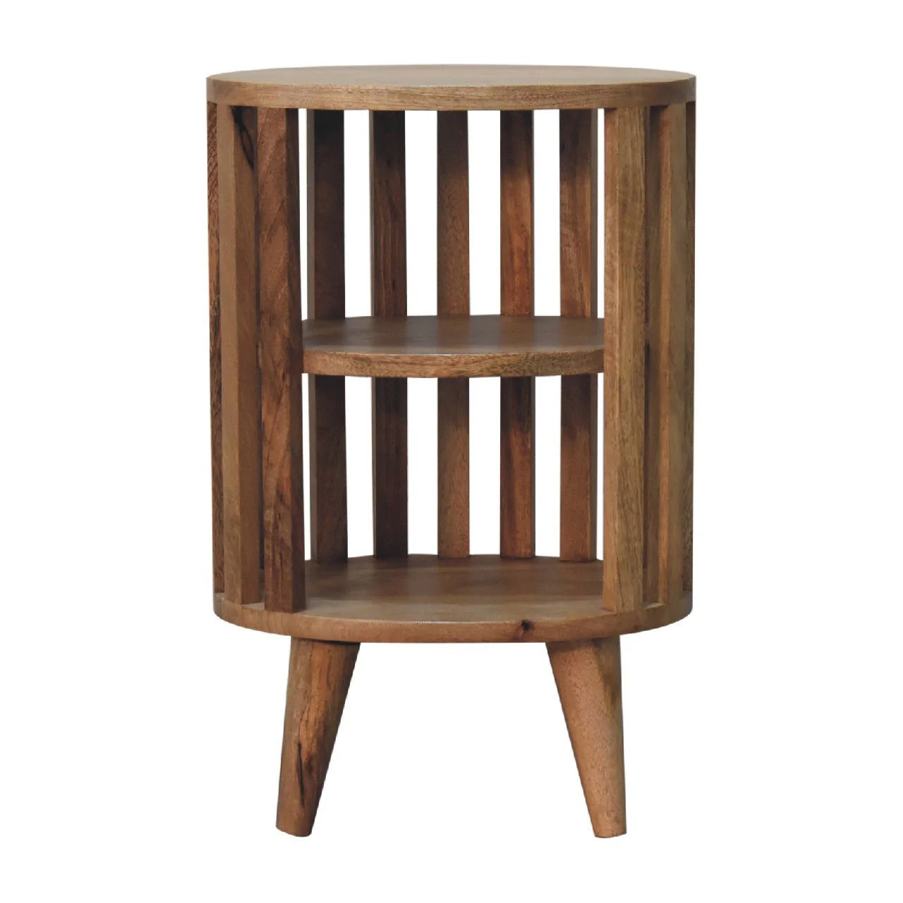 Alliance Double Shelf Bedside with Vertical Slats Design - Image 2