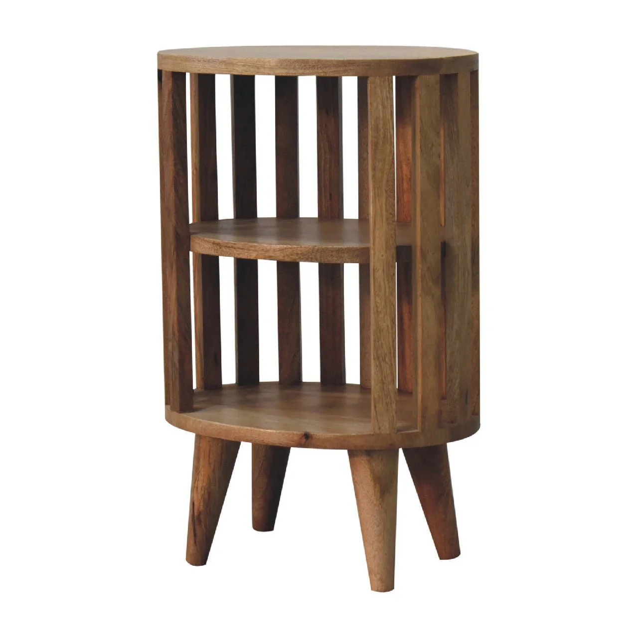 Alliance Double Shelf Bedside with Vertical Slats Design - Image 3
