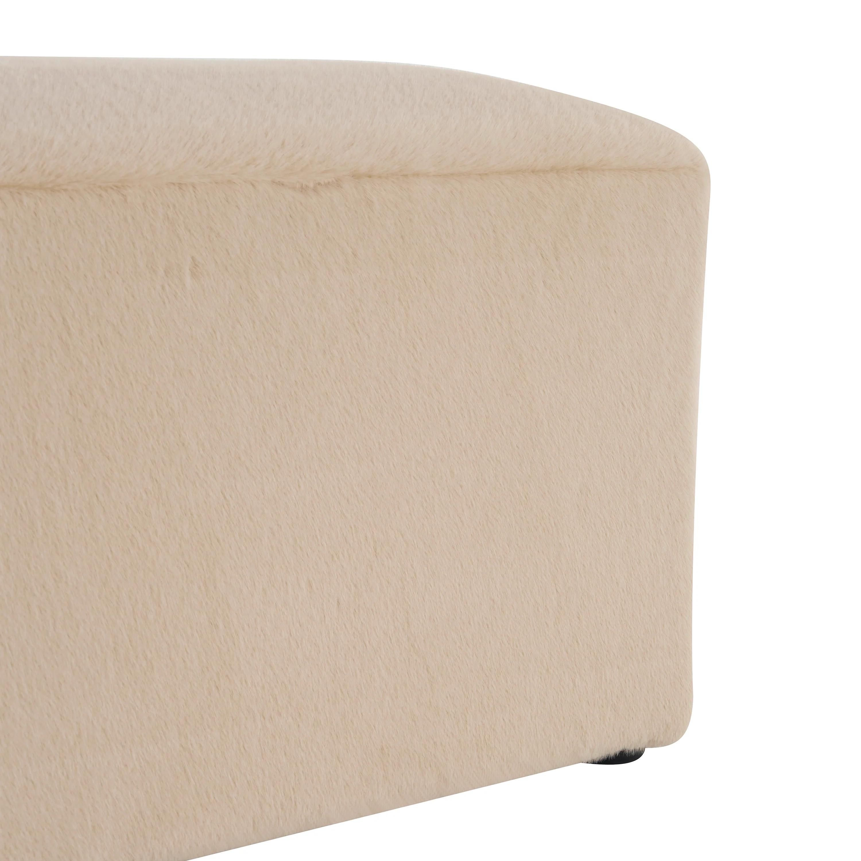 Almond Long Plush Ottoman - Image 6