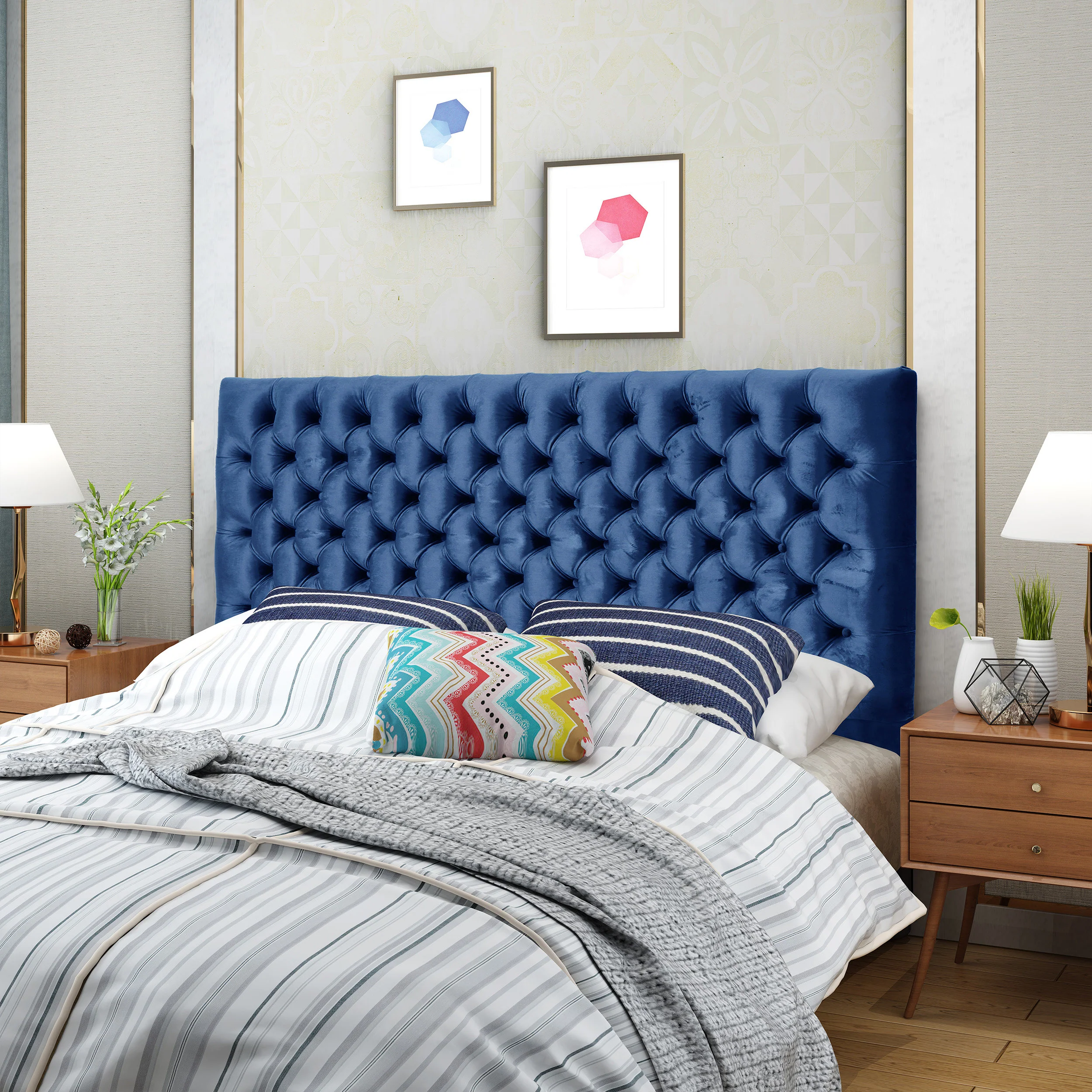 Annecy Contemporary Upholstered Fabric Headboard - Image 16