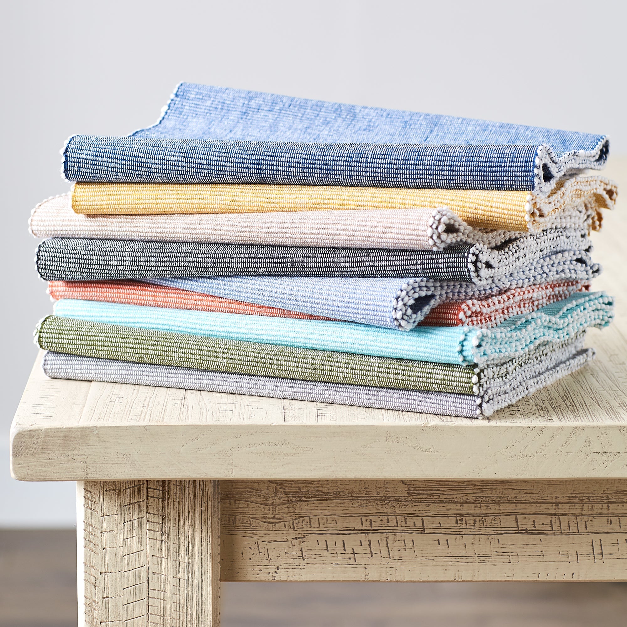 Aqua/White 2-Tone Ribbed Table Runner 13X72 - Image 9