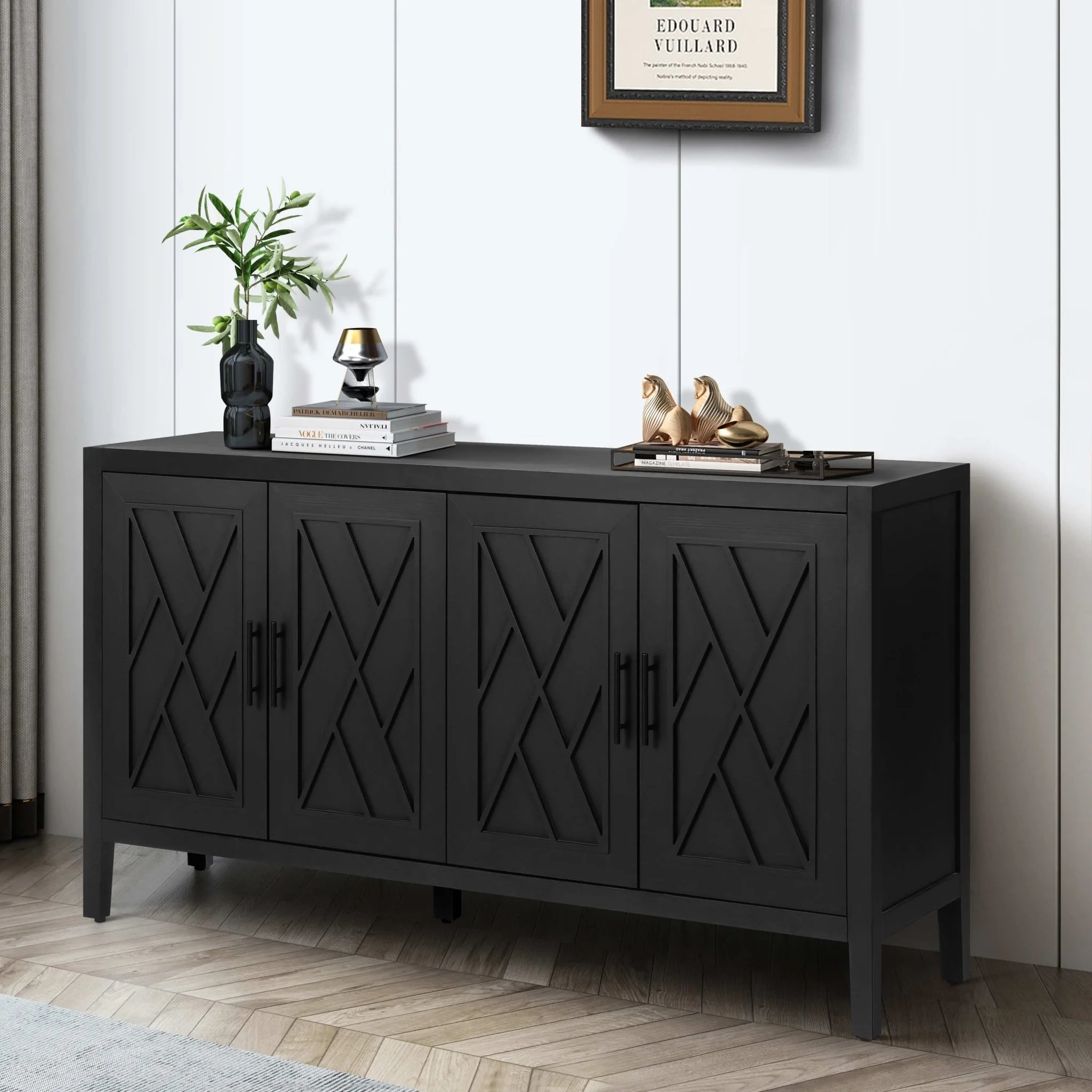 Arcanine 60" Sideboard with 4 Doors and Adjustable Shelves