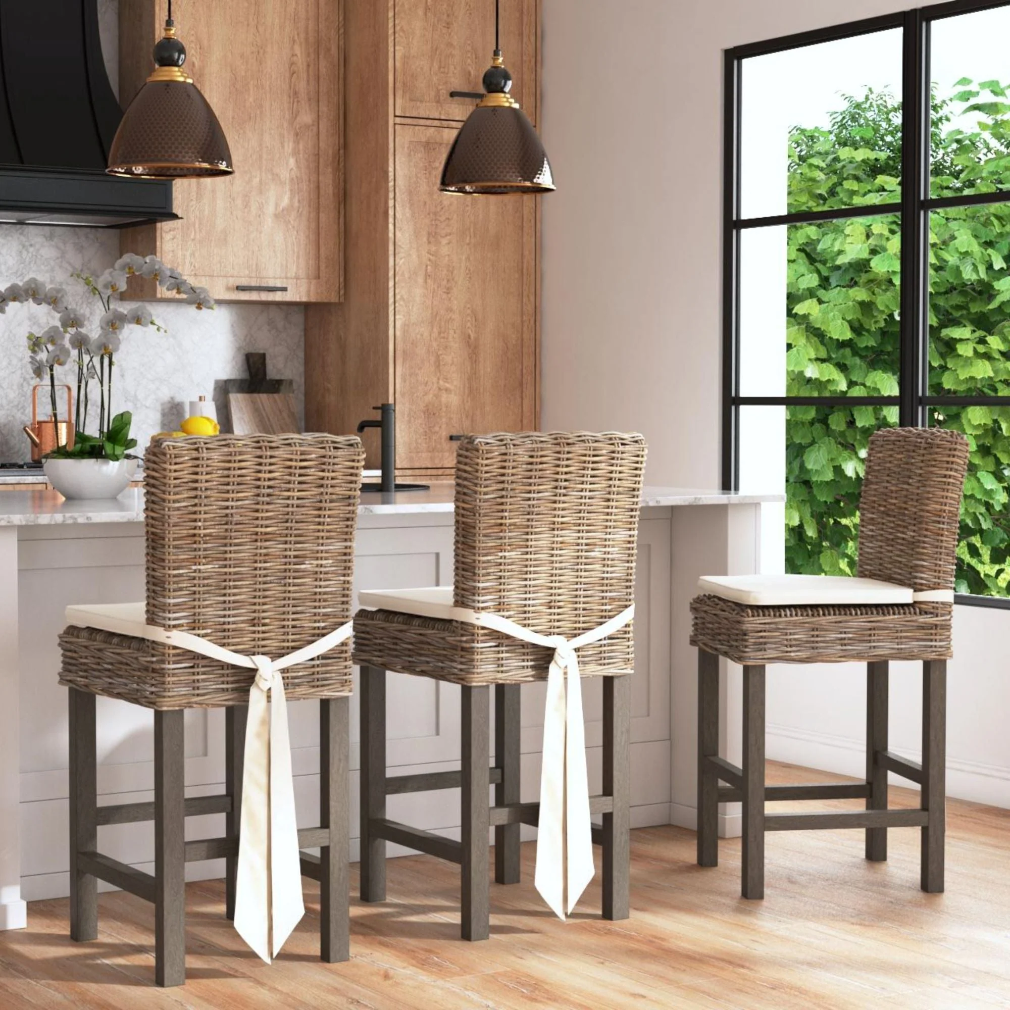 Archie Rattan Counter Stool - Image 4