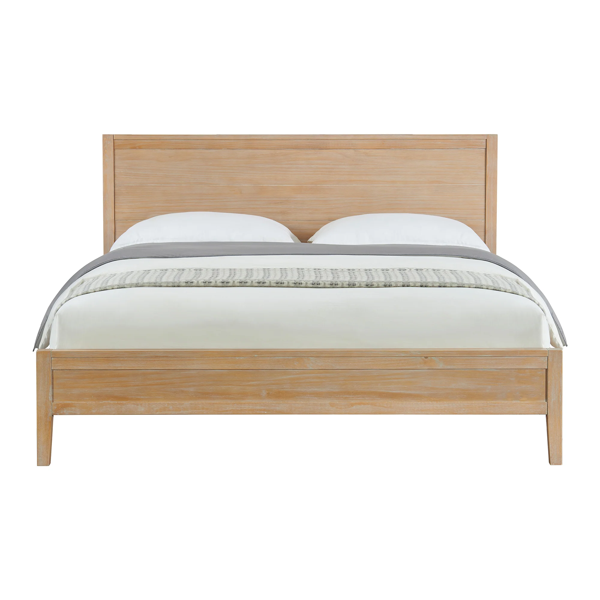 Arden 4-Piece Wood Bedroom Set with Bed, 2-Drawer Nightstand with open shelf, 5-Drawer Chest, 6-Drawer Dresser